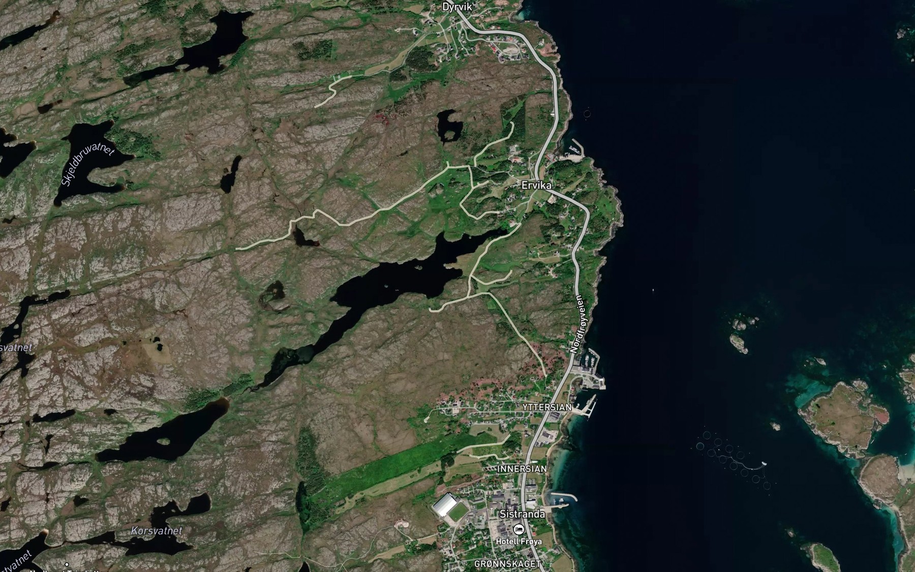 Satellite map of the Storvika