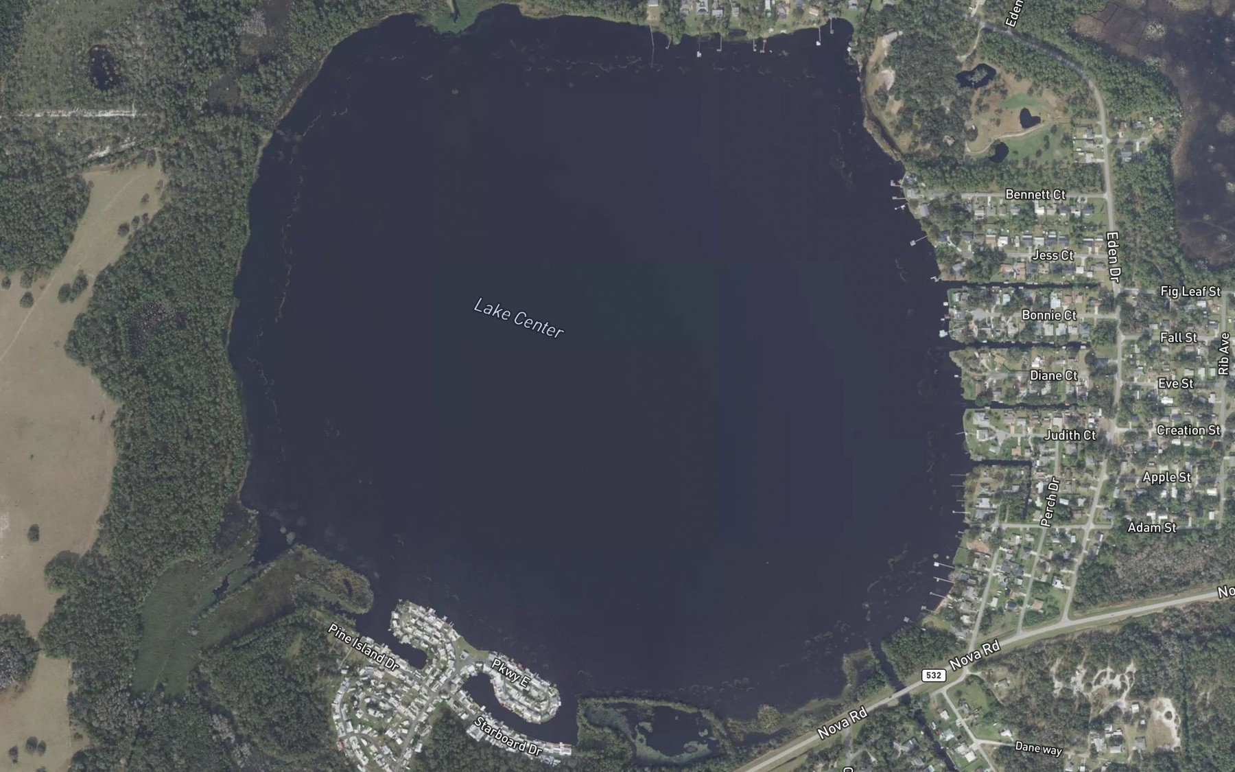 Satellite map of the Lake Center