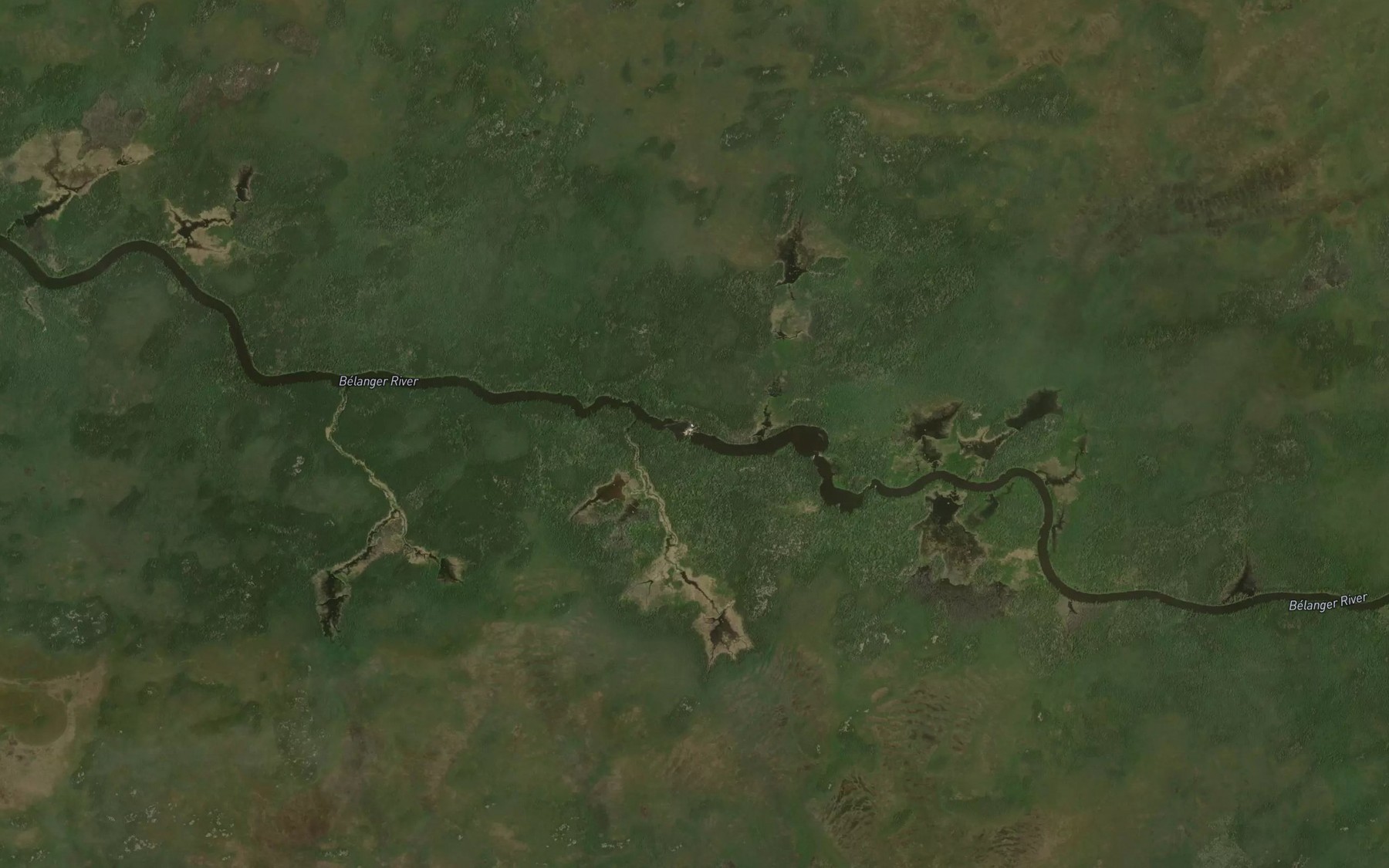 Satellite map of the Sekak Rapids