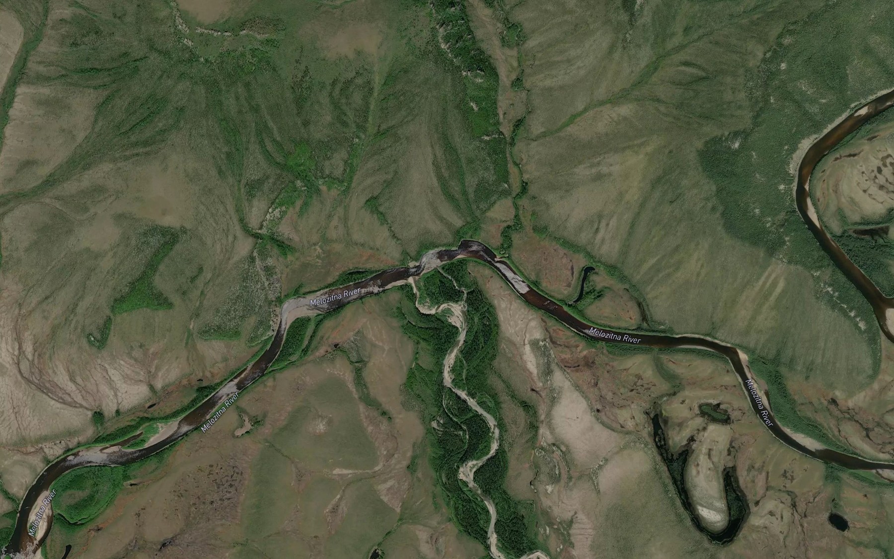 Satellite map of the Hot Springs Creek