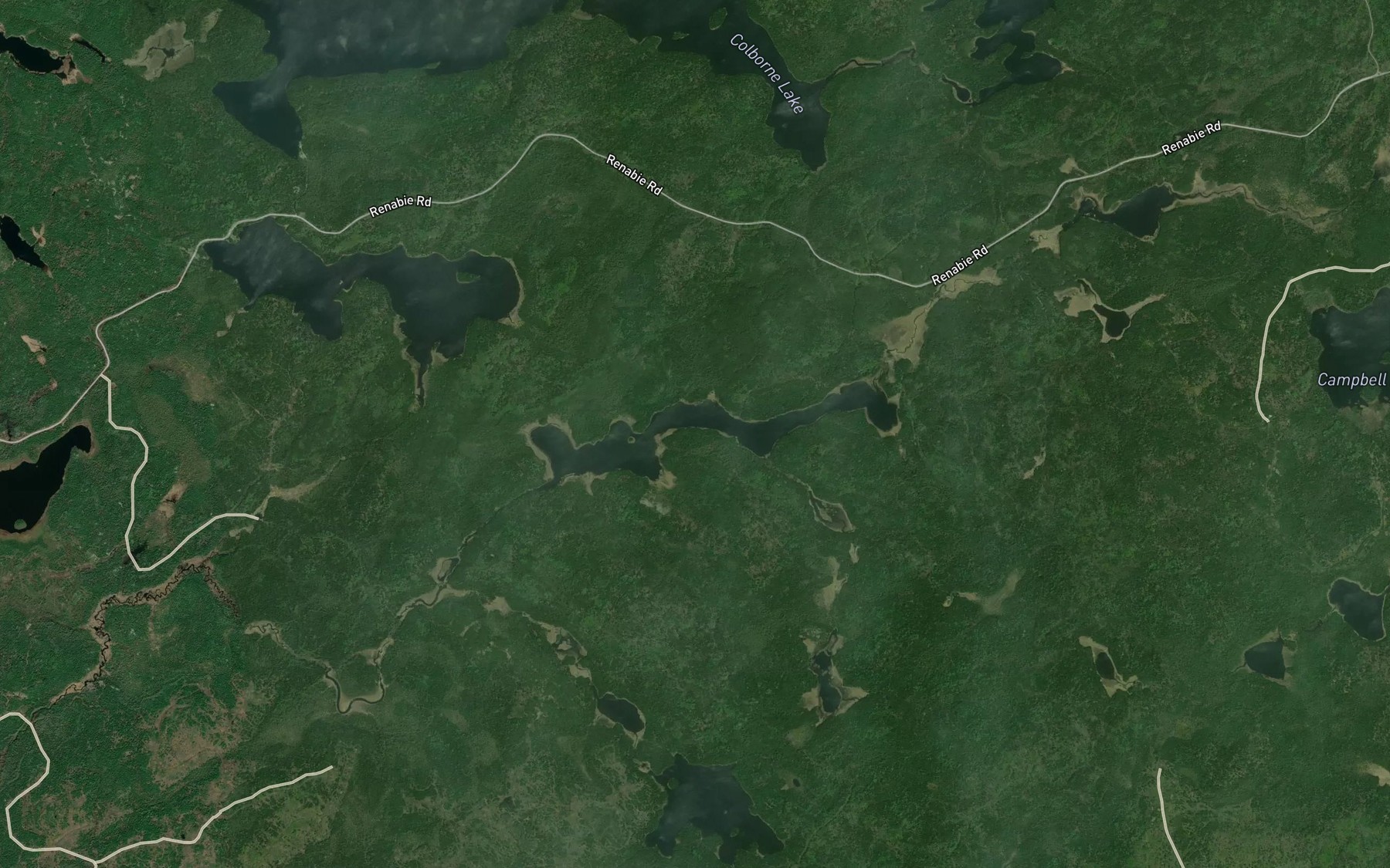 Satellite map of the Stover Lake