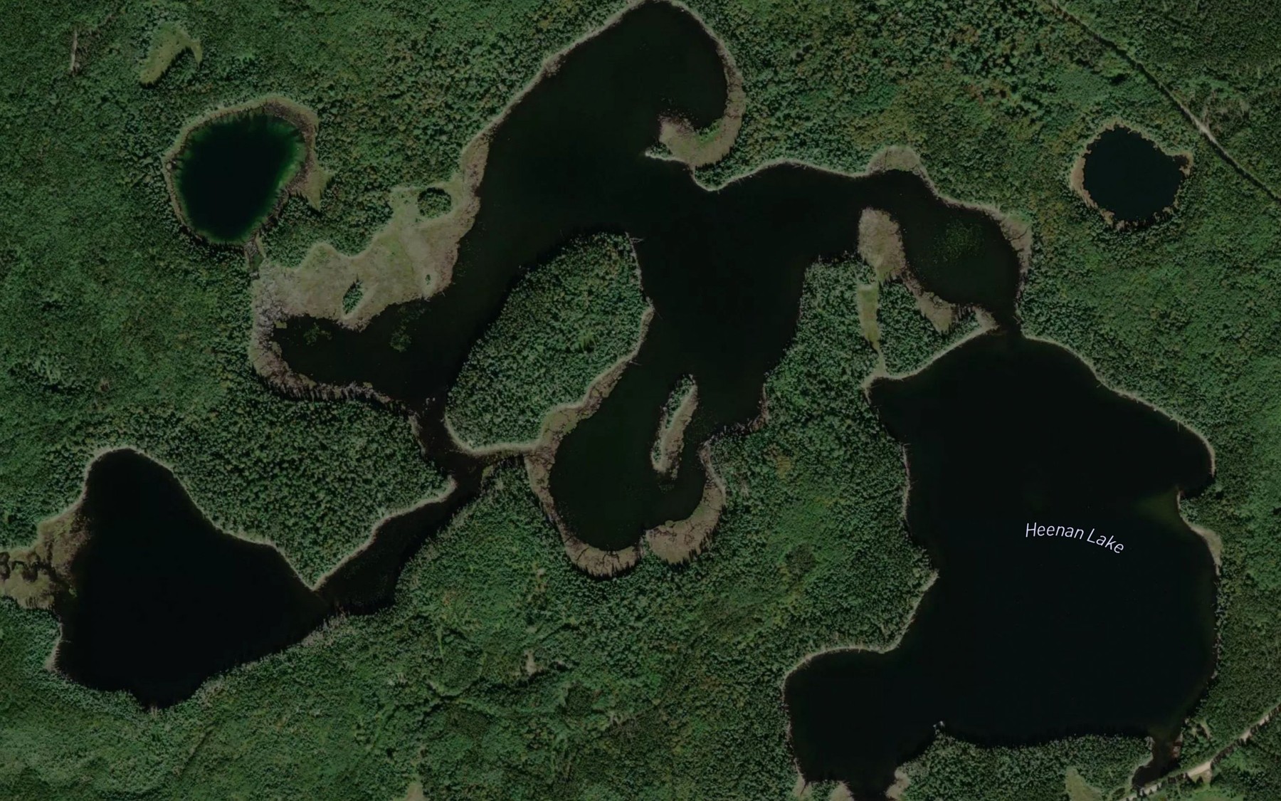 Satellite map of the Heenan Lake