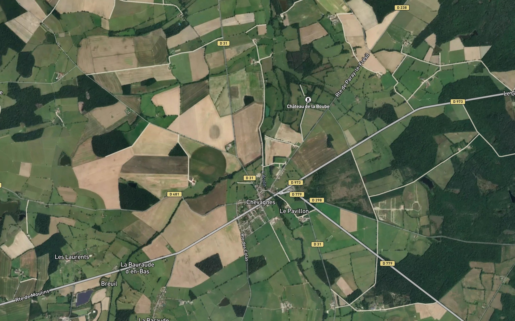 Satellite map of the Ruisseau de Breuil