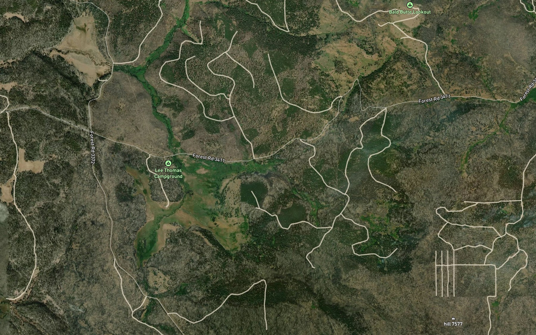 Satellite map of the Gold Creek