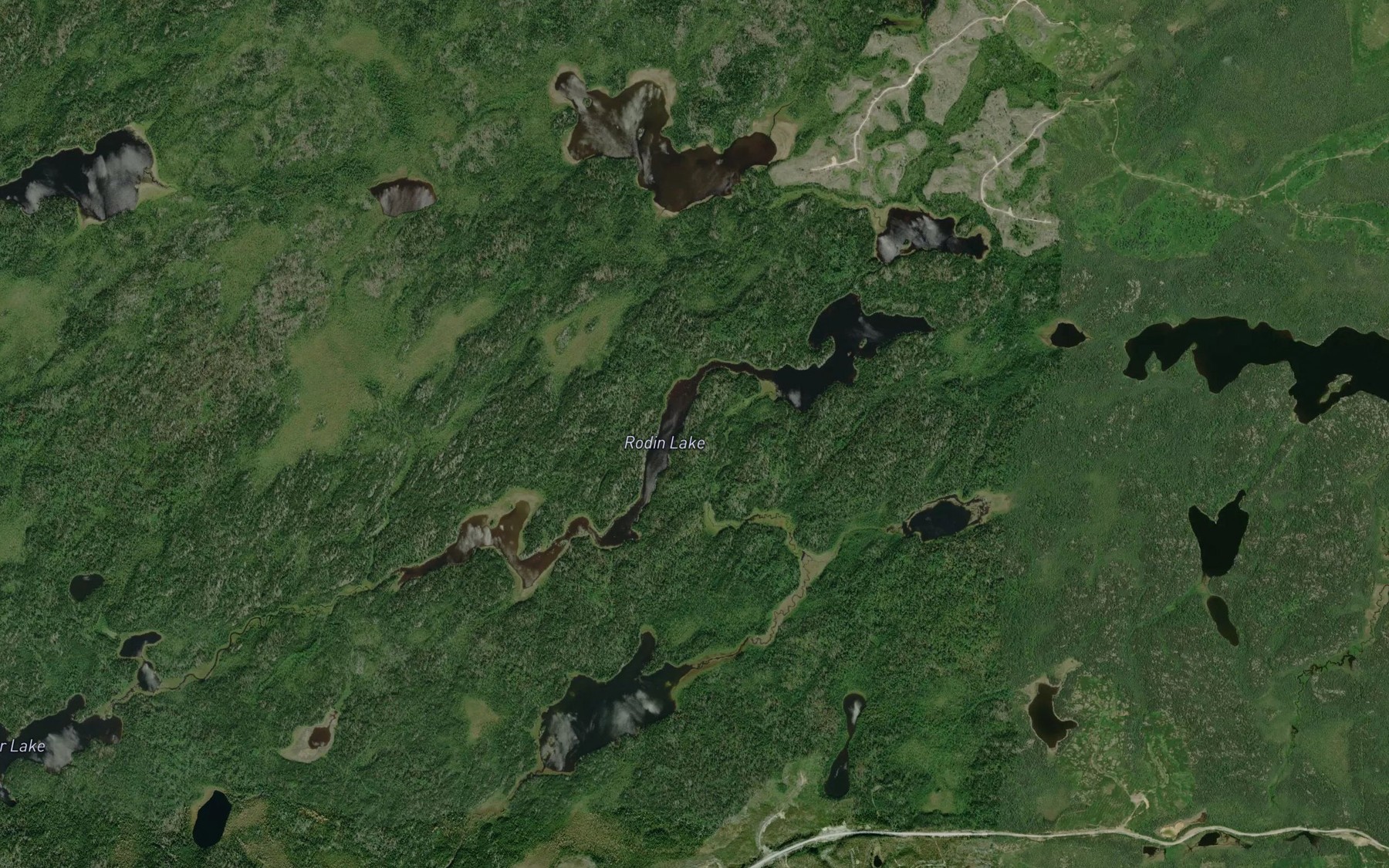 Satellite map of the Rodin Lake