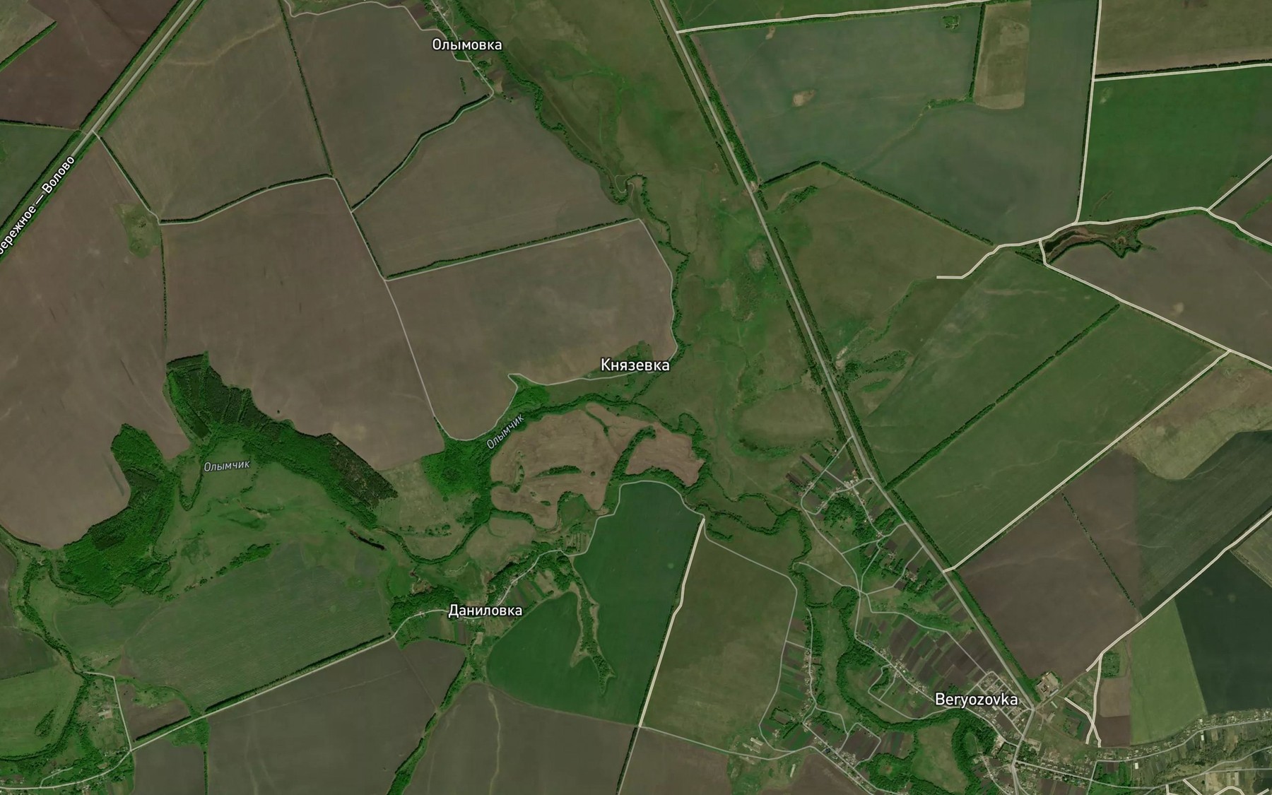 Satellite map of the Verkhniy Olymchik