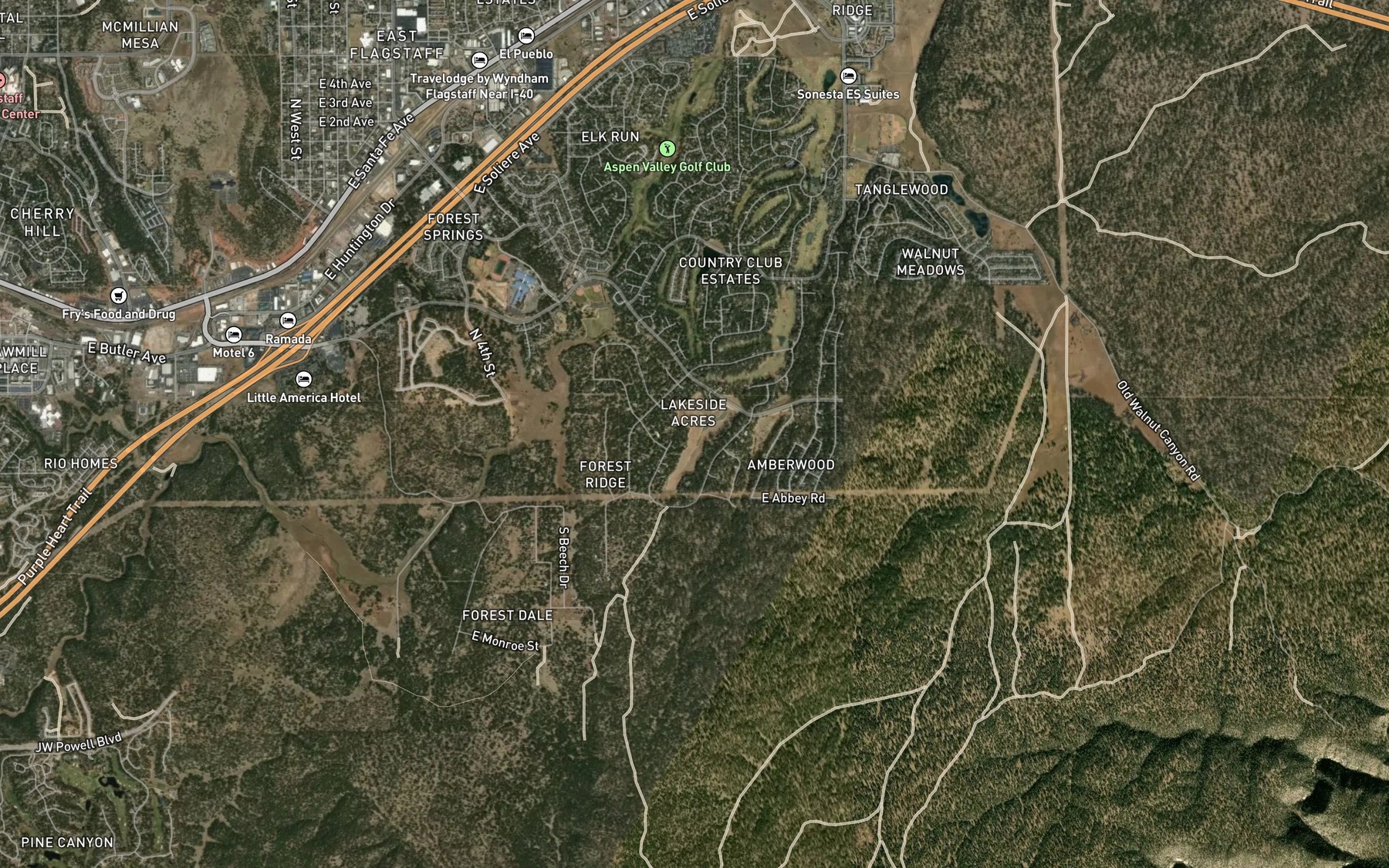 Satellite map of the Maureen Lake