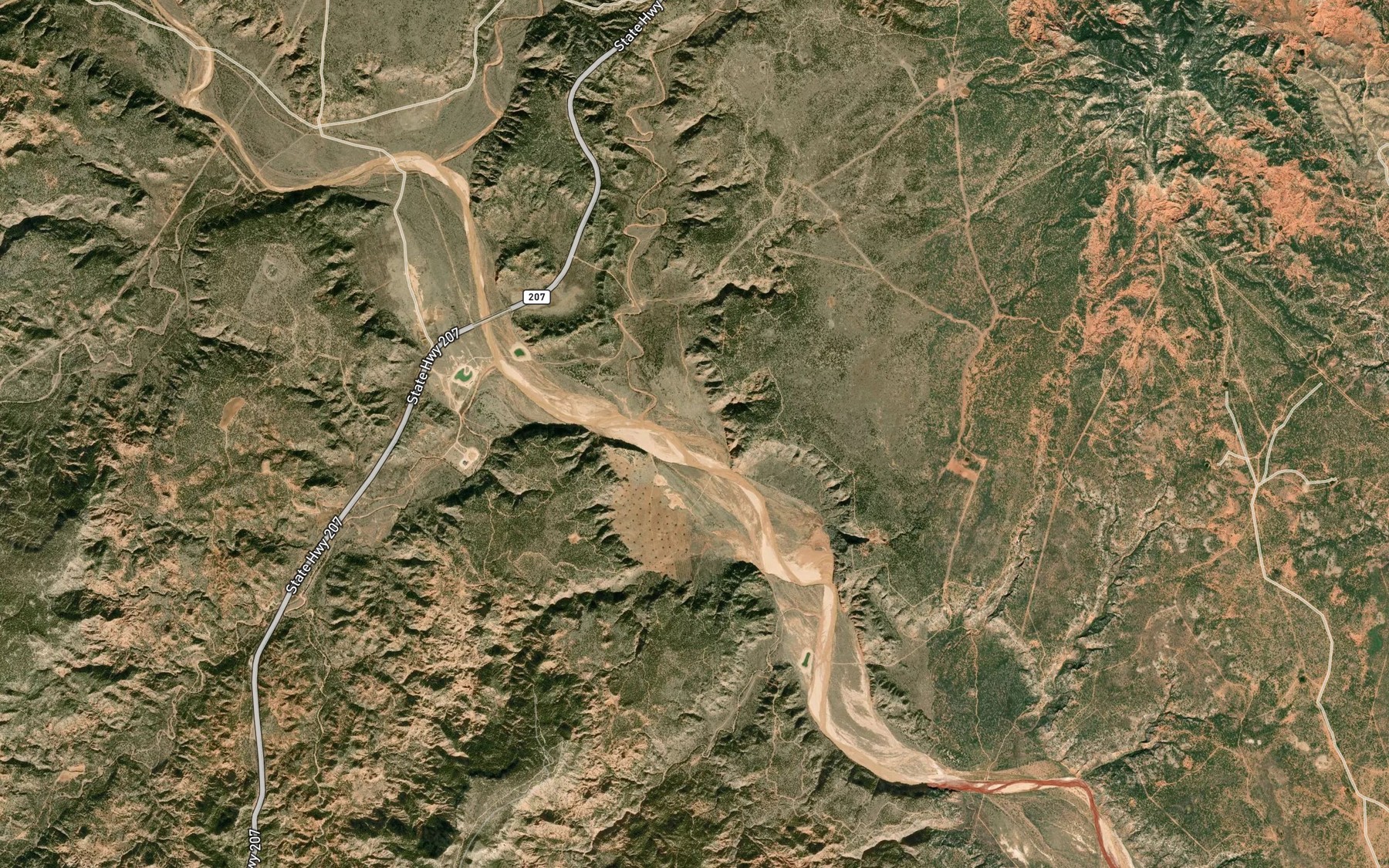 Satellite map of the Coyote Creek