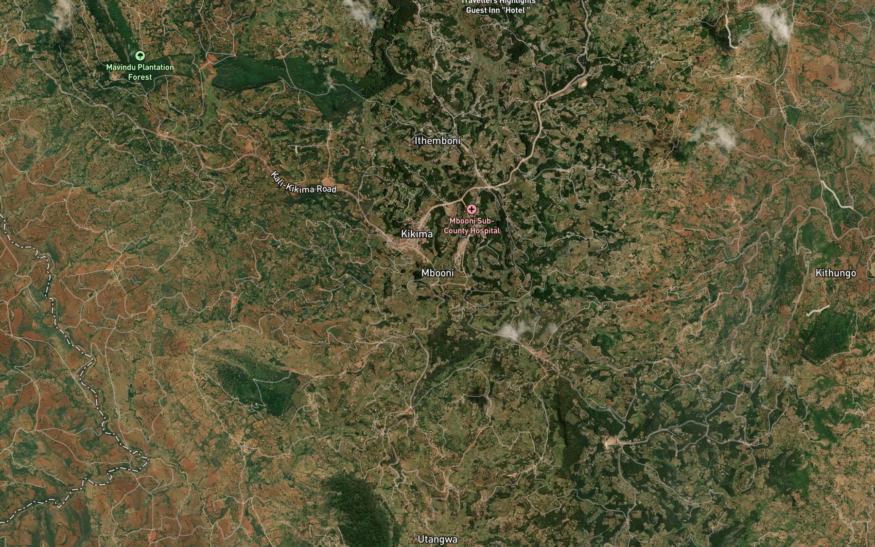 Satellite map of the Kikima Dam