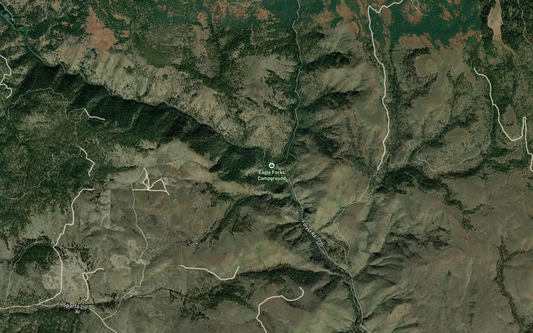 Satellite map of the Little Eagle Creek