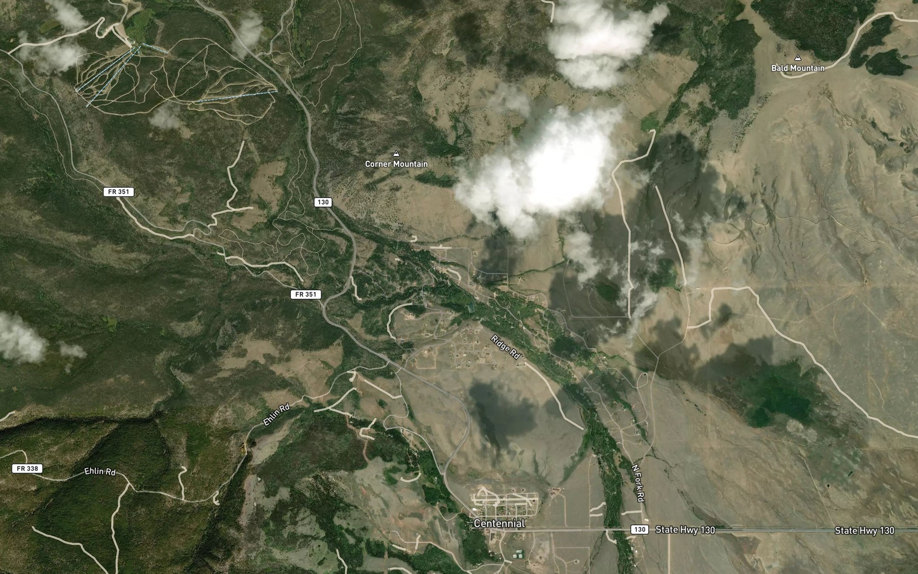 Satellite map of the Libby Creek