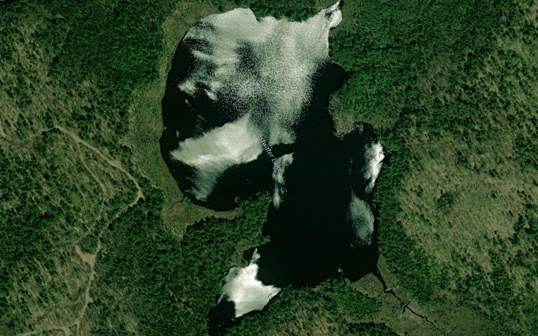 Satellite map of the Lostwater Lake