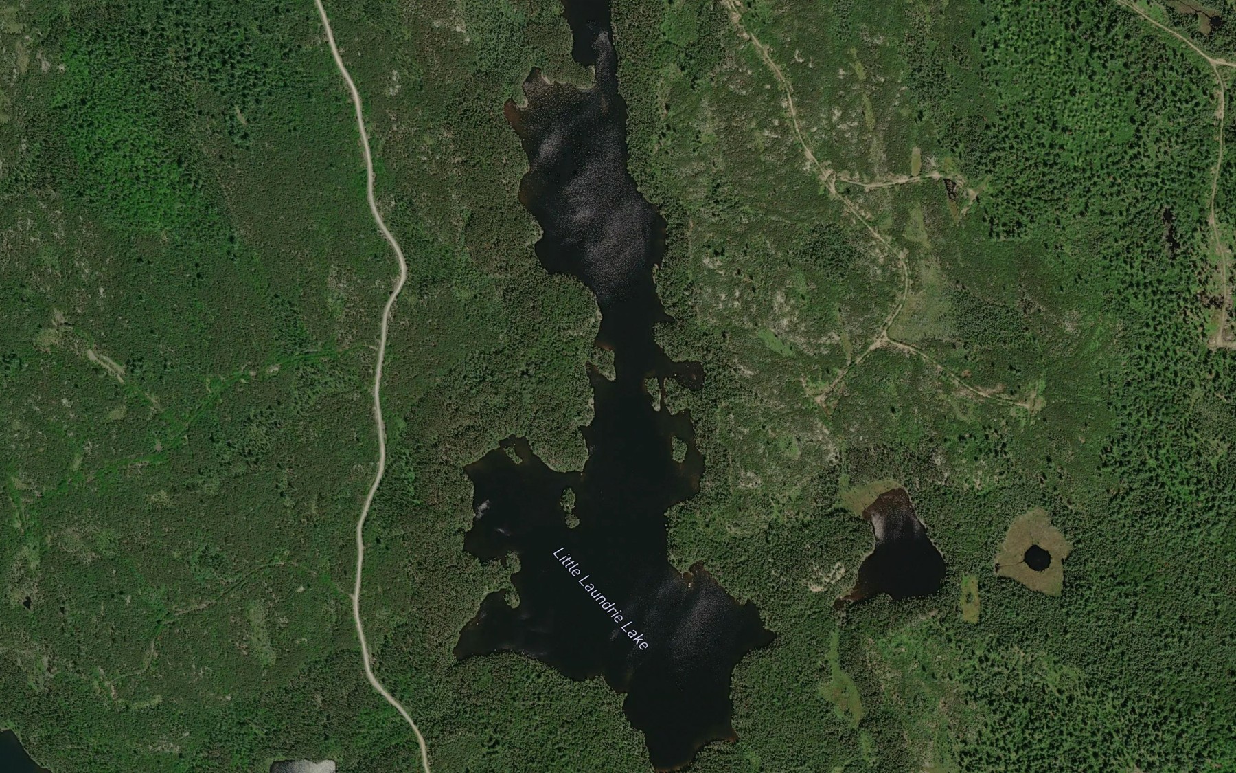Satellite map of the Little Laundrie Lake