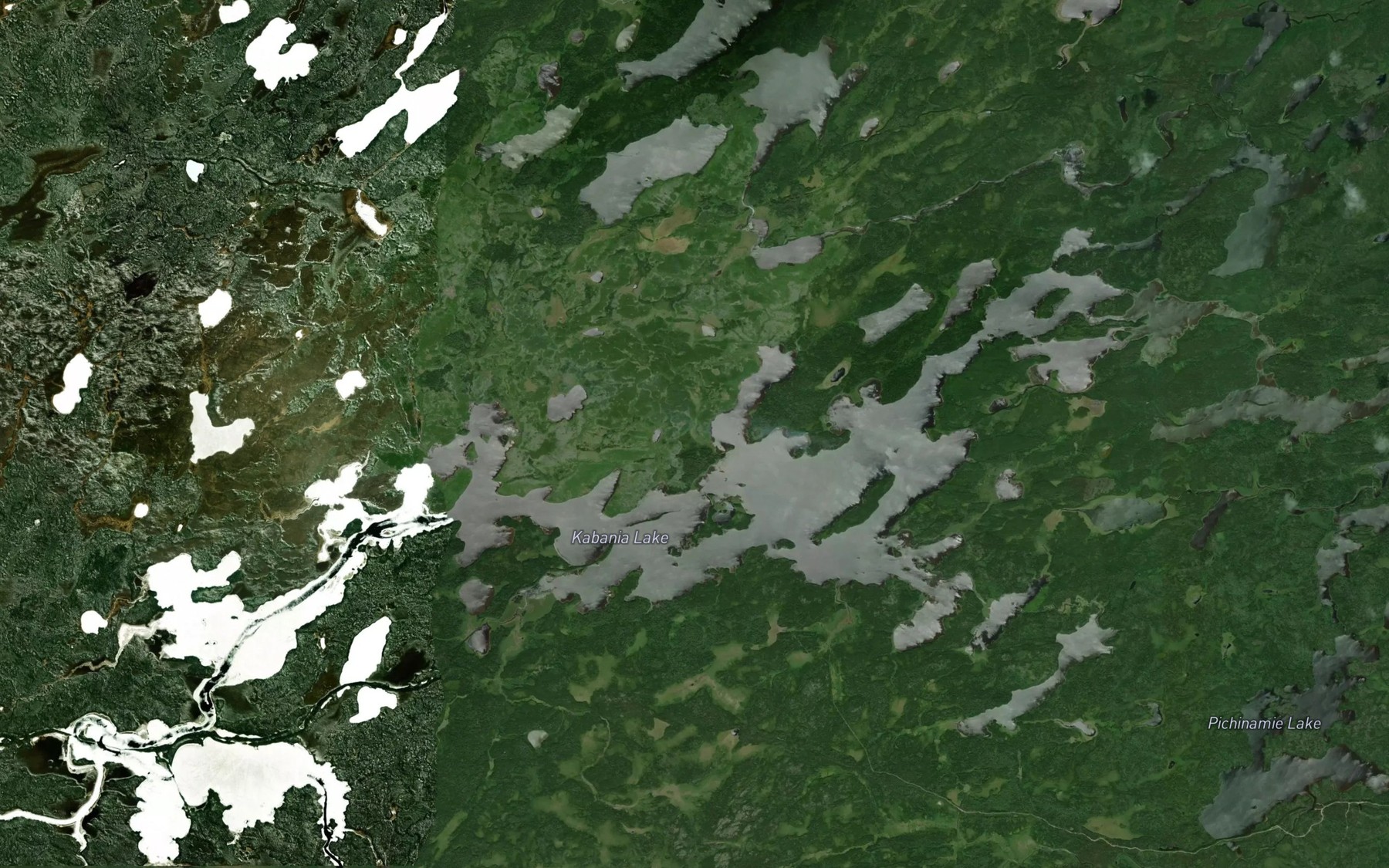 Satellite map of the Kabania Lake