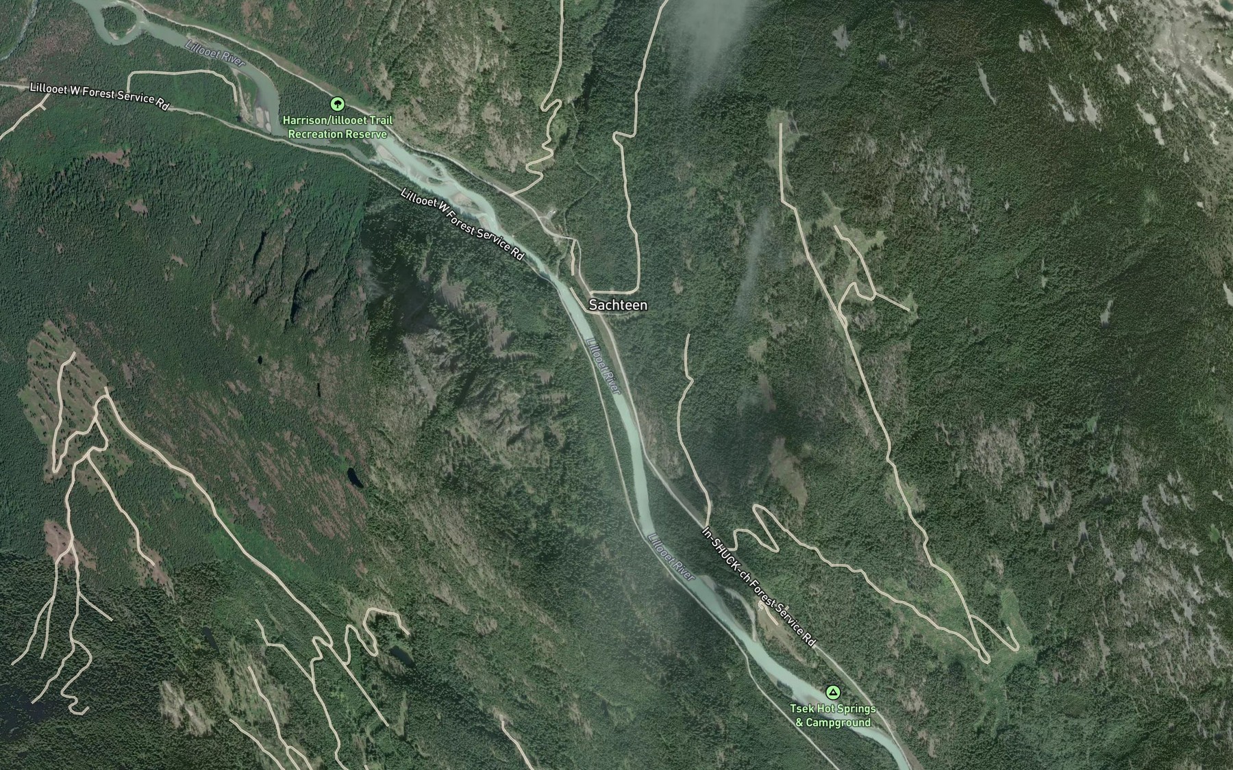 Satellite map of the Rogers Creek