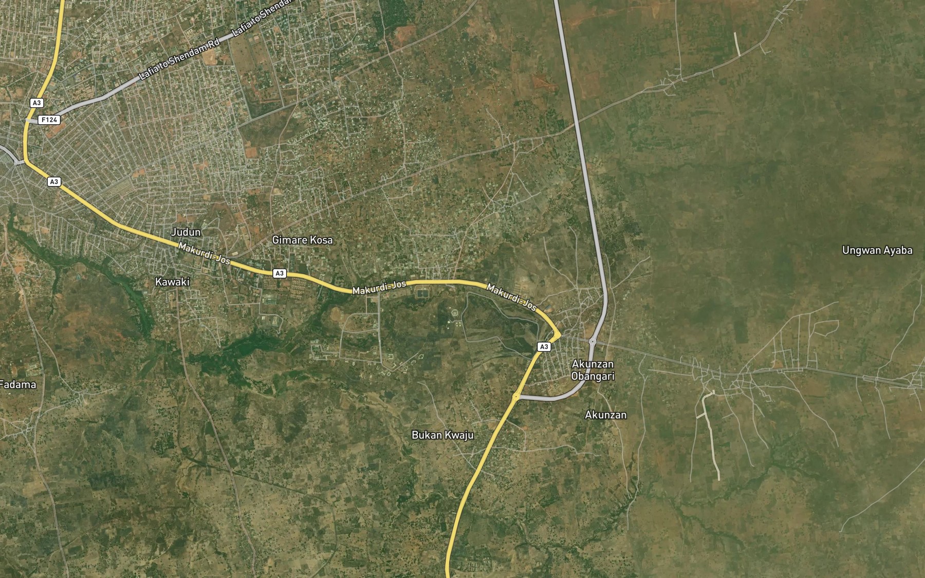 Satellite map of the River Rafin Dutse