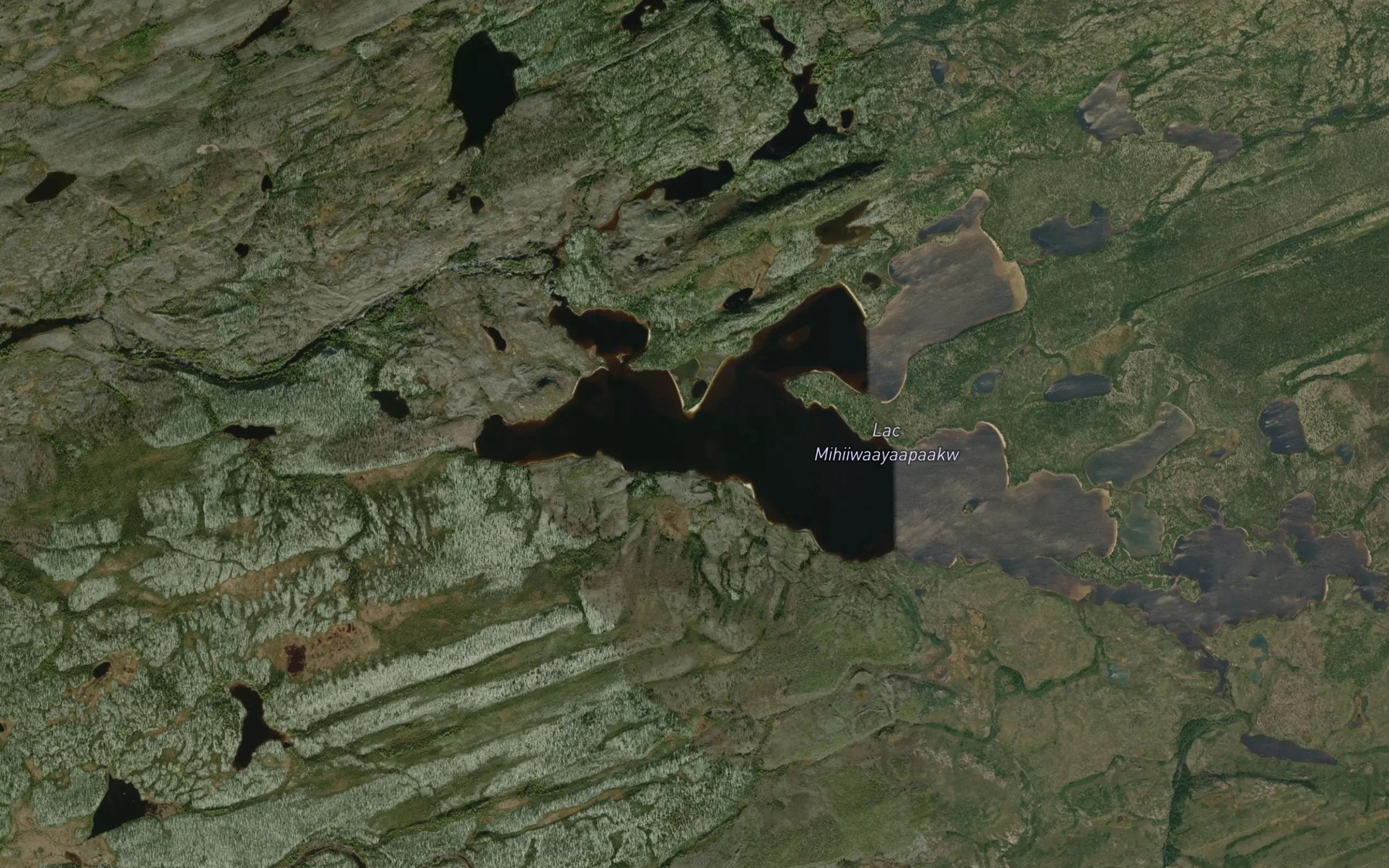 Satellite map of the Lac Mihiiwaayaapaakw