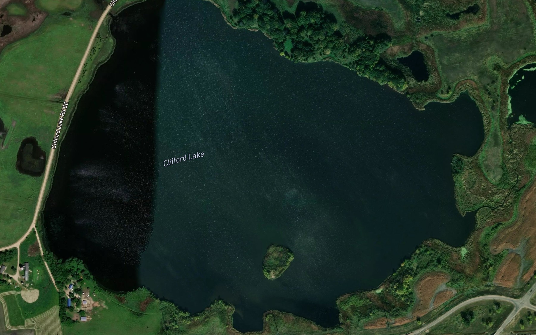 Satellite map of the Clifford Lake