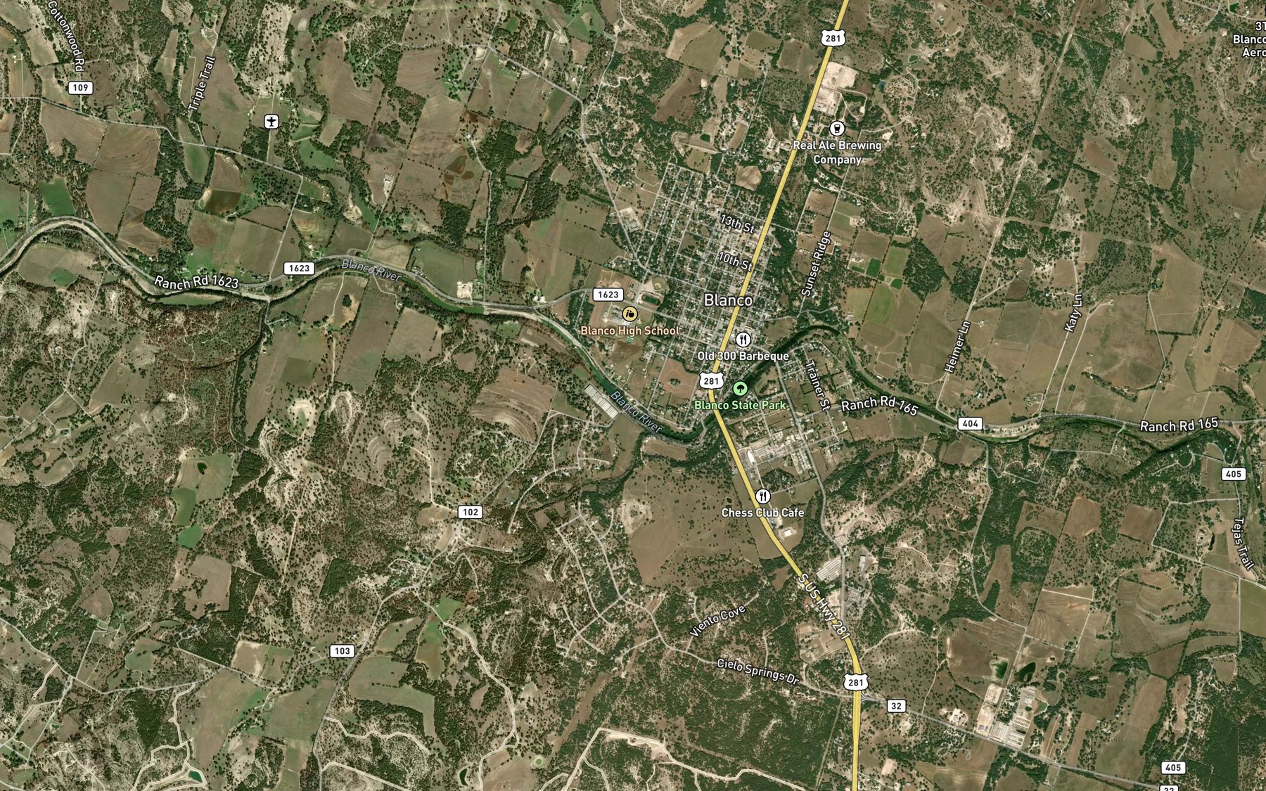 Satellite map of the Blanco City Lake Number 1