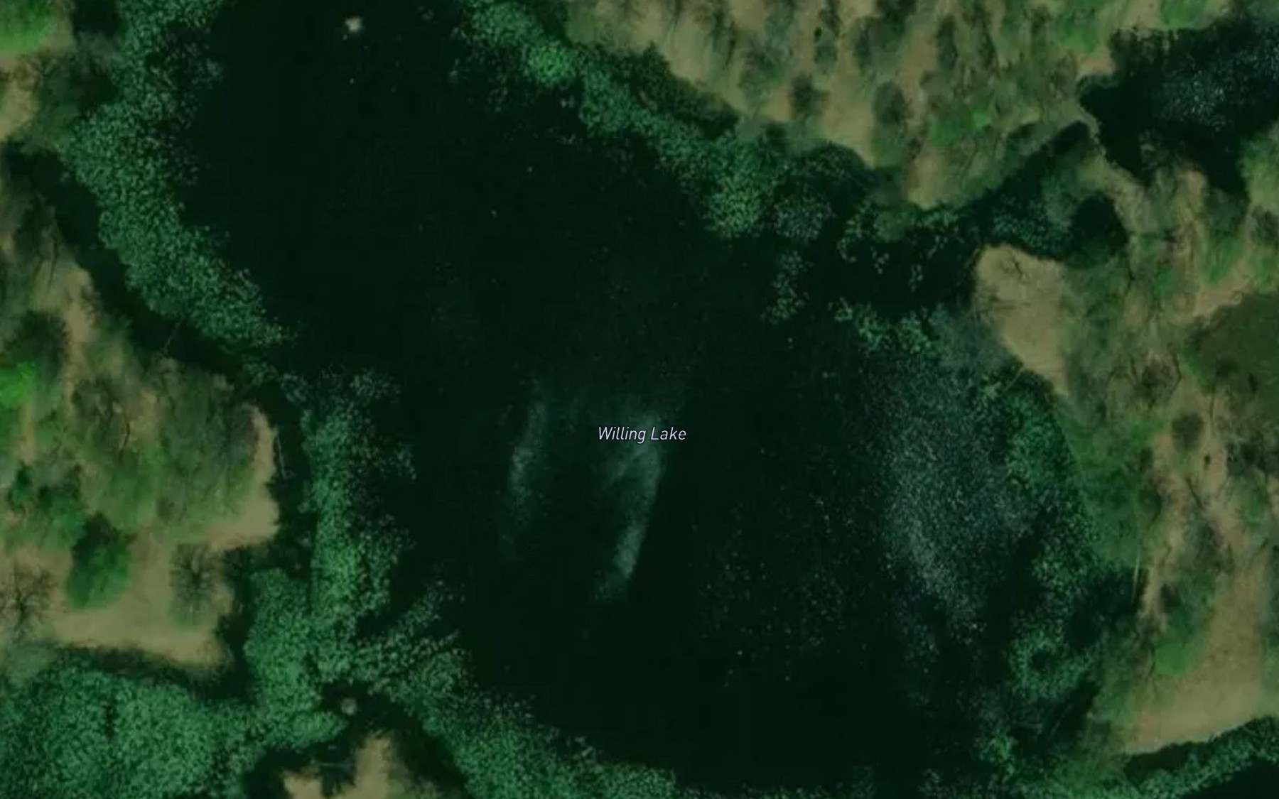 Satellite map of the Willing Lake