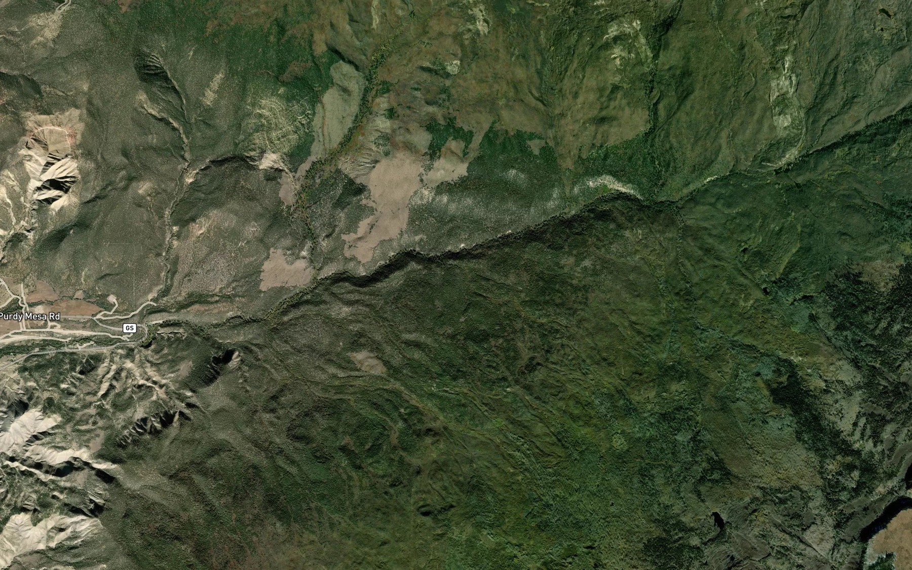 Satellite map of the Coal Creek