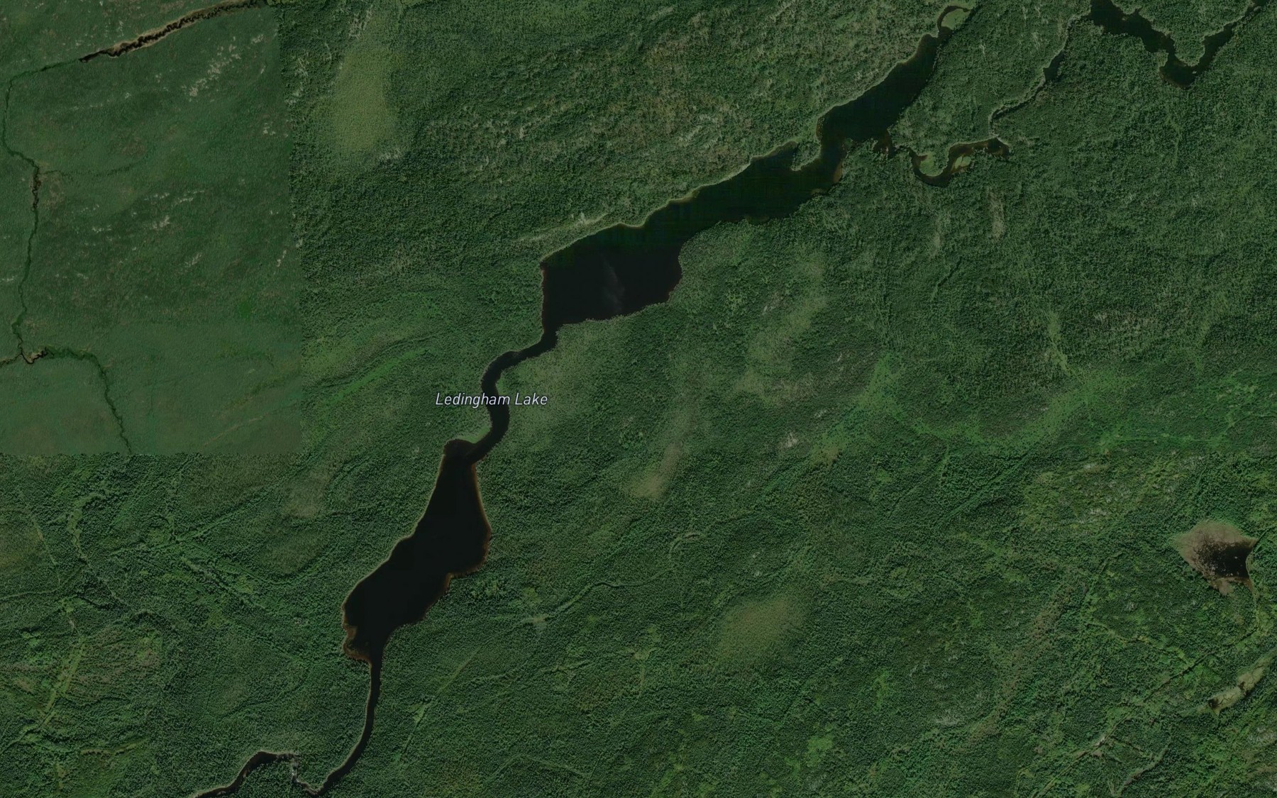 Satellite map of the Ledingham Lake