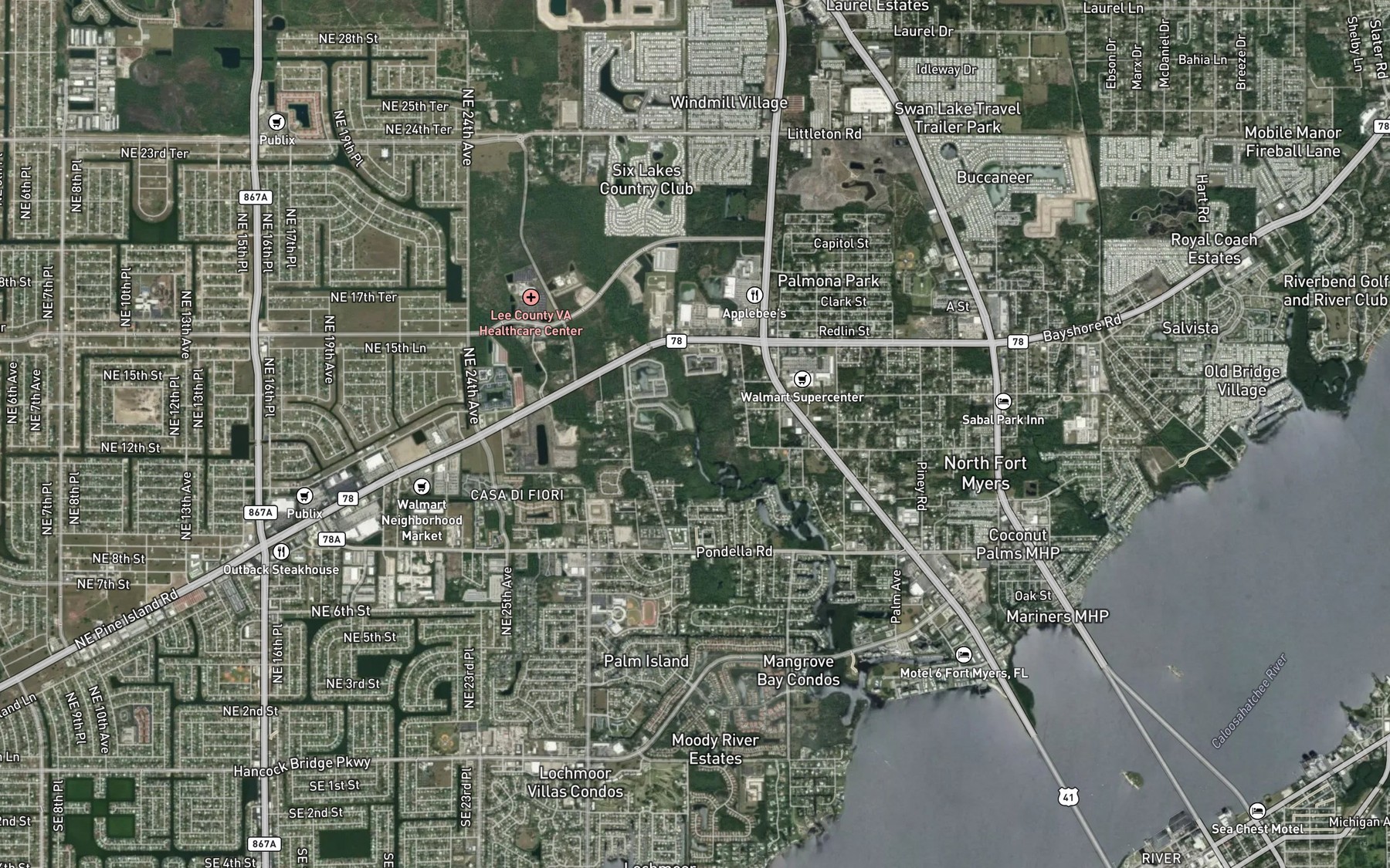 Satellite map of the Yellow Fever Creek