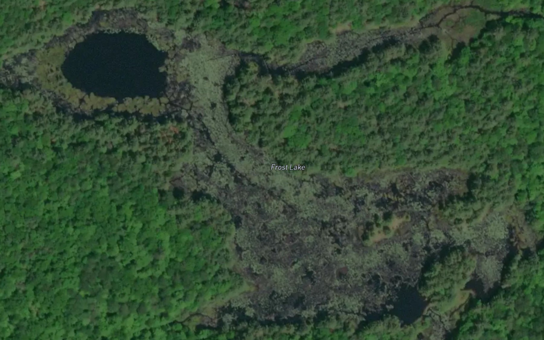 Satellite map of the Frost Lake