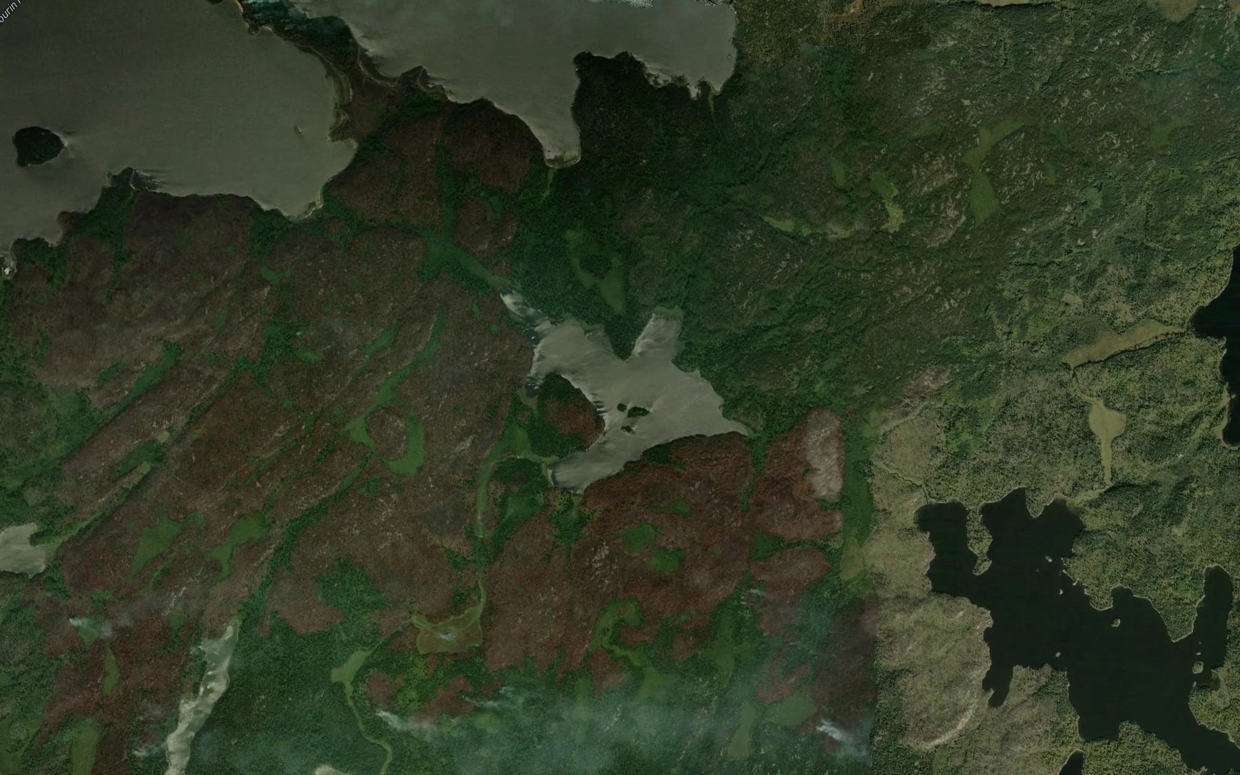 Satellite map of the Lawrence Lake