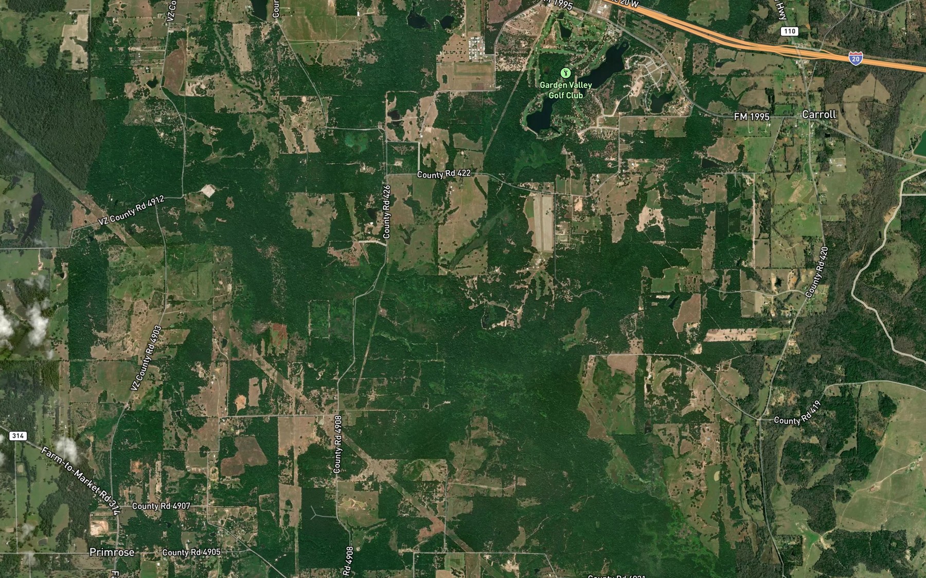 Satellite map of the Rattlesnake Creek