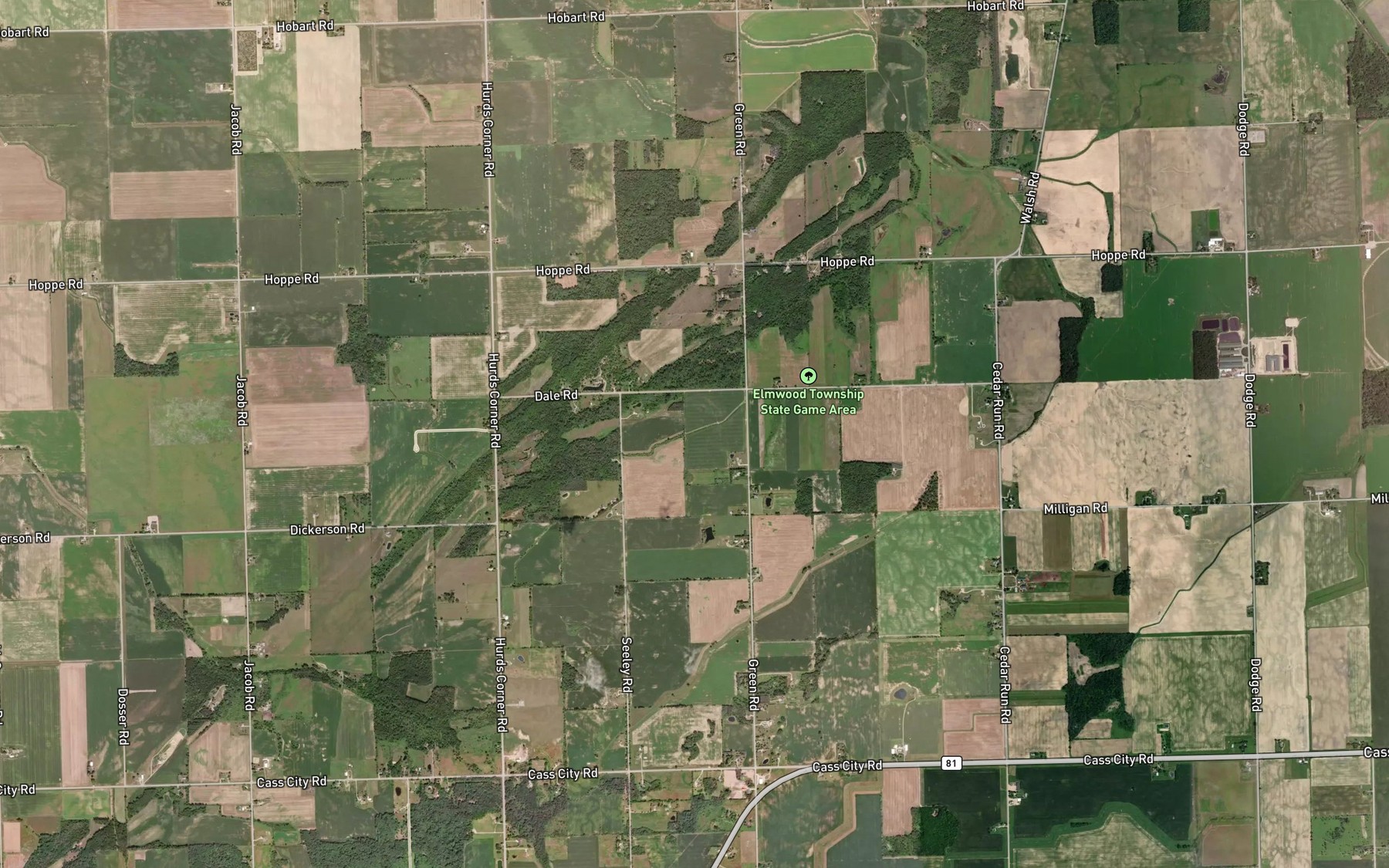 Satellite map of the Markham Drain