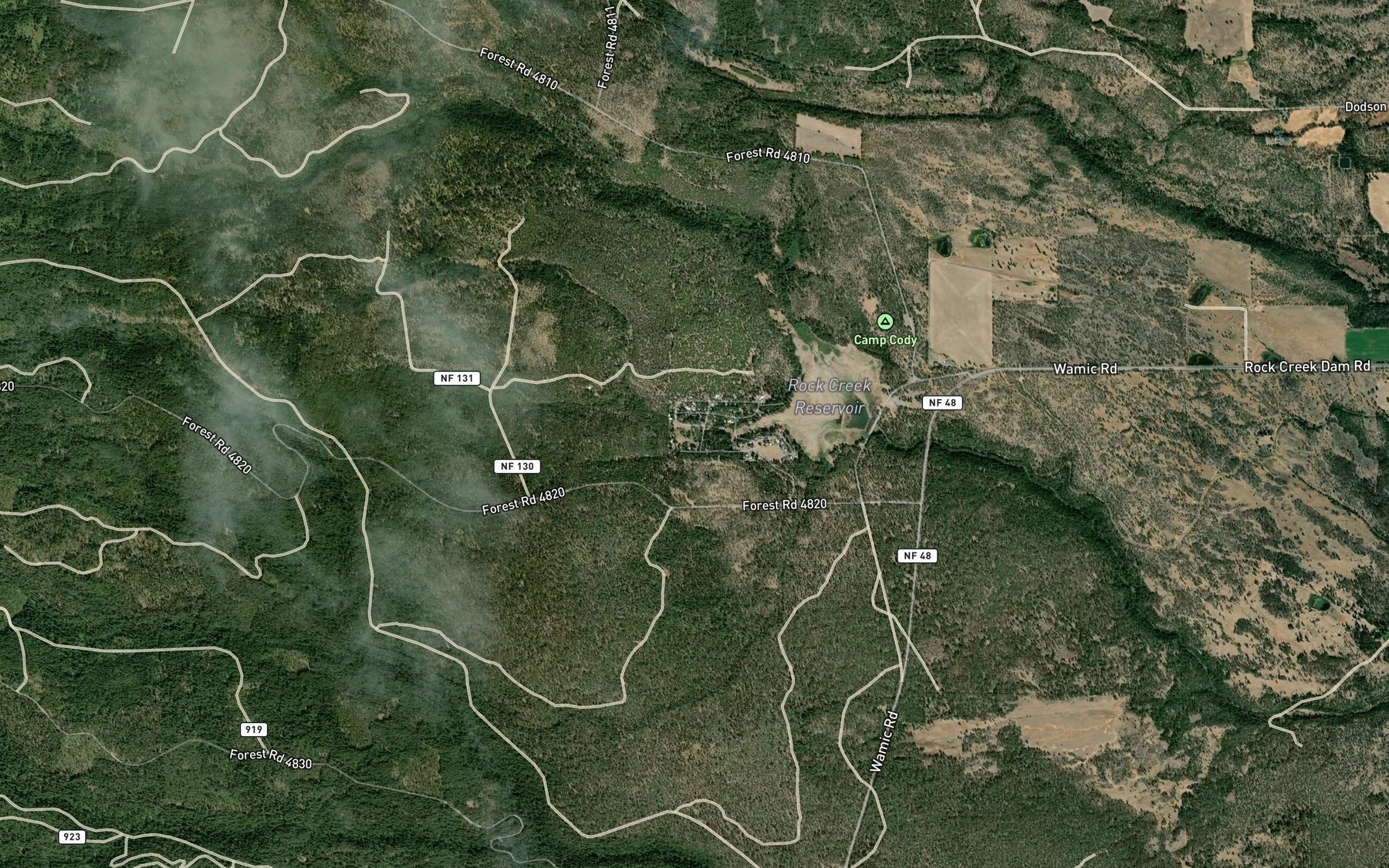 Satellite map of the Smarts Reservoir