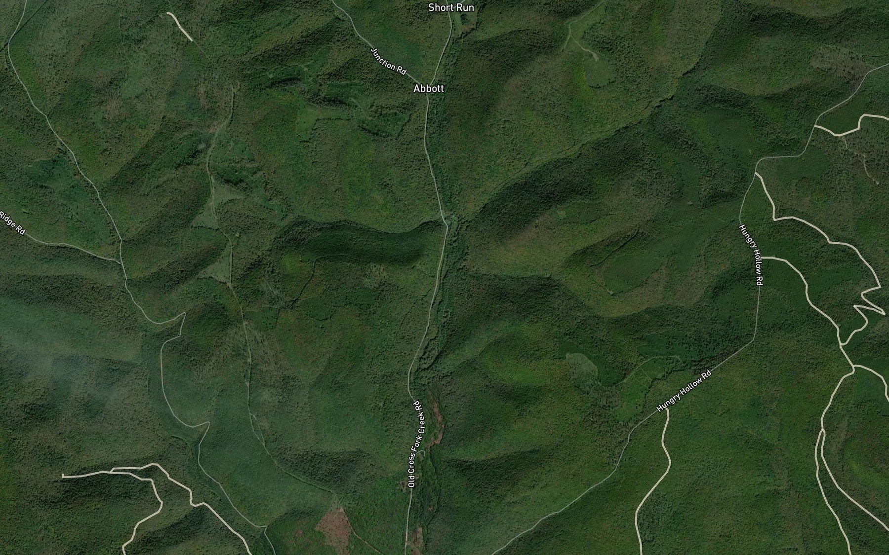 Satellite map of the Cherry Run