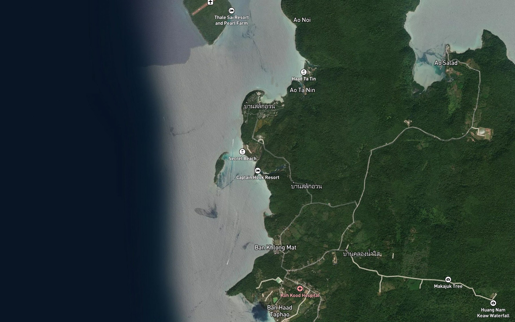 Satellite map of the Khlong Lahan