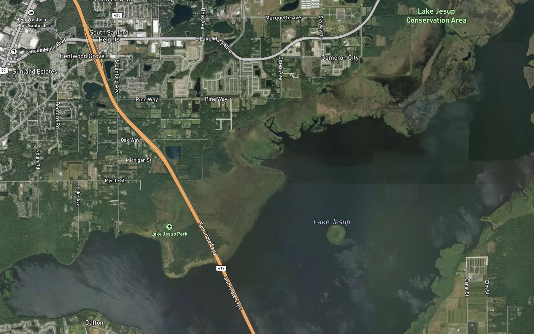 Satellite map of the Marl Bed Slough