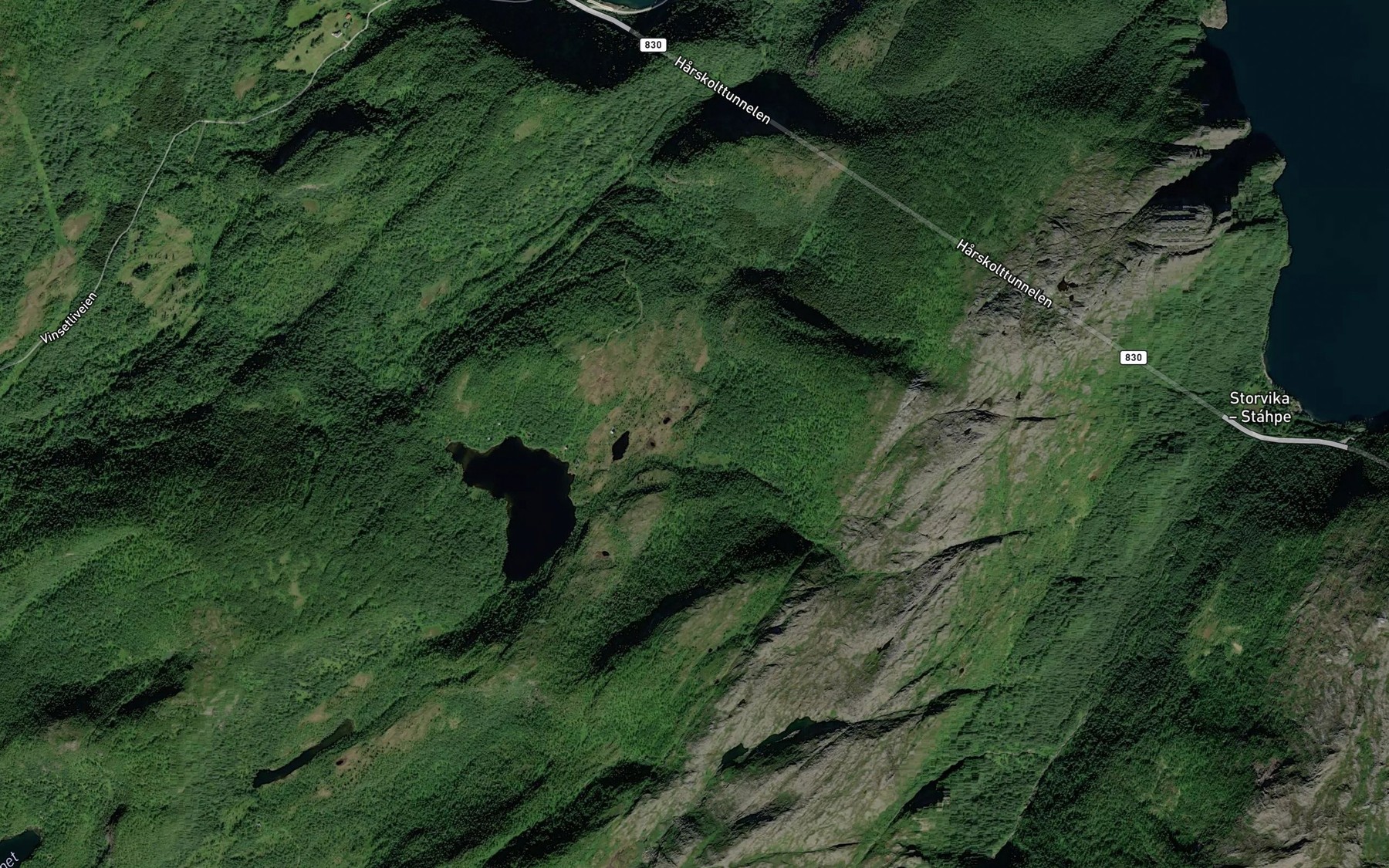 Satellite map of the Hoggedalselva