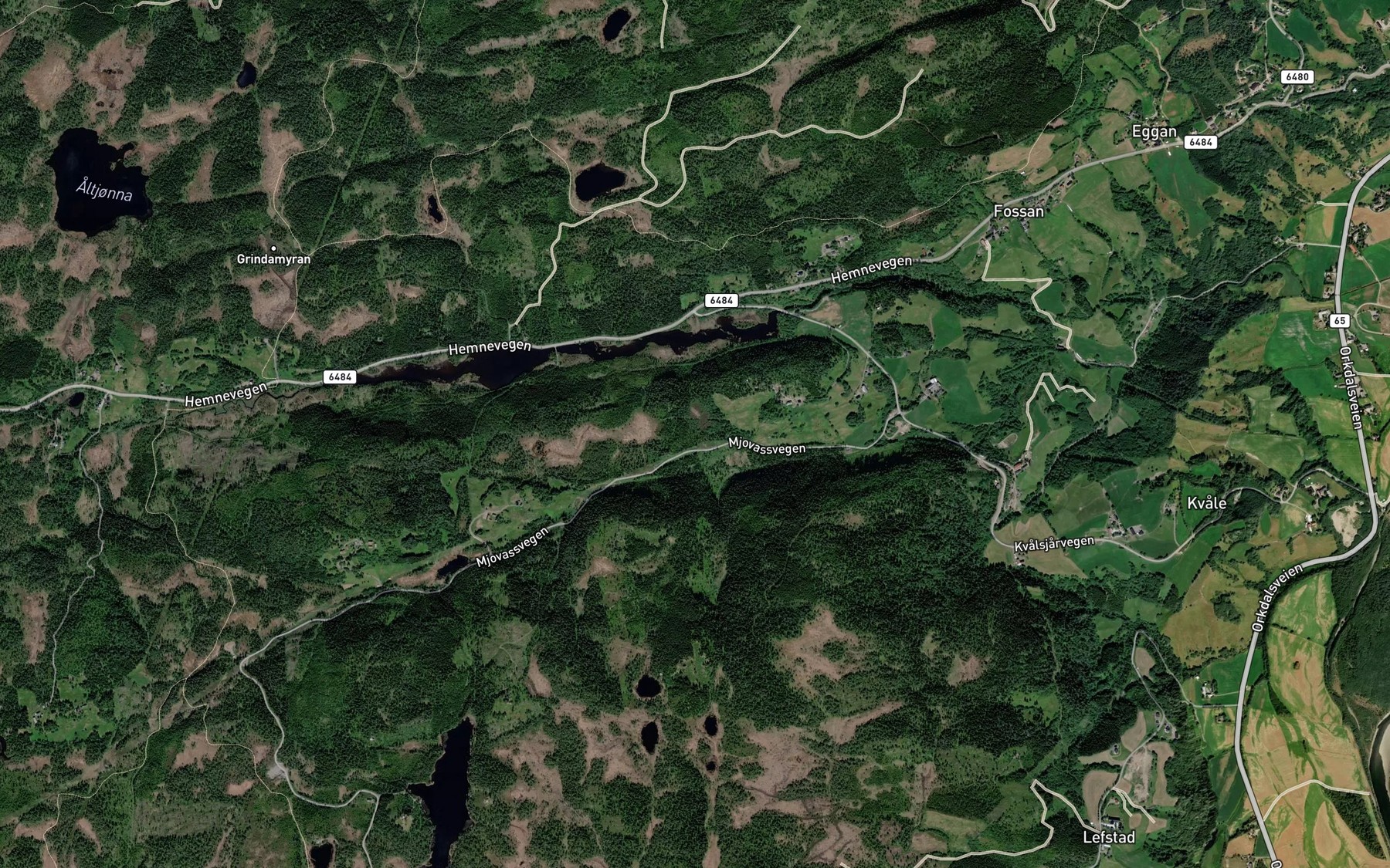 Satellite map of the Styggbekken
