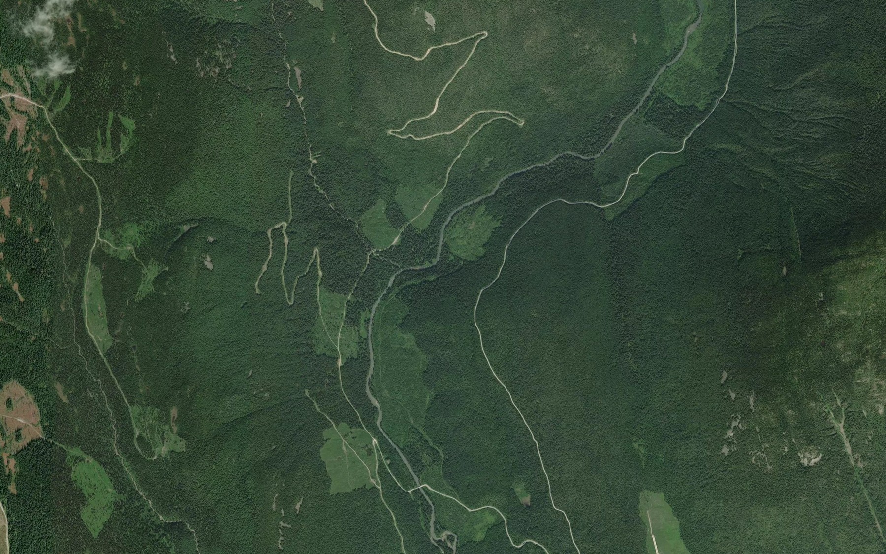 Satellite map of the Smoky House Creek