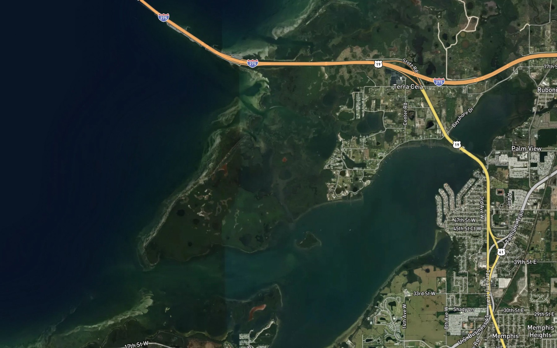 Satellite map of the Critical Bayou