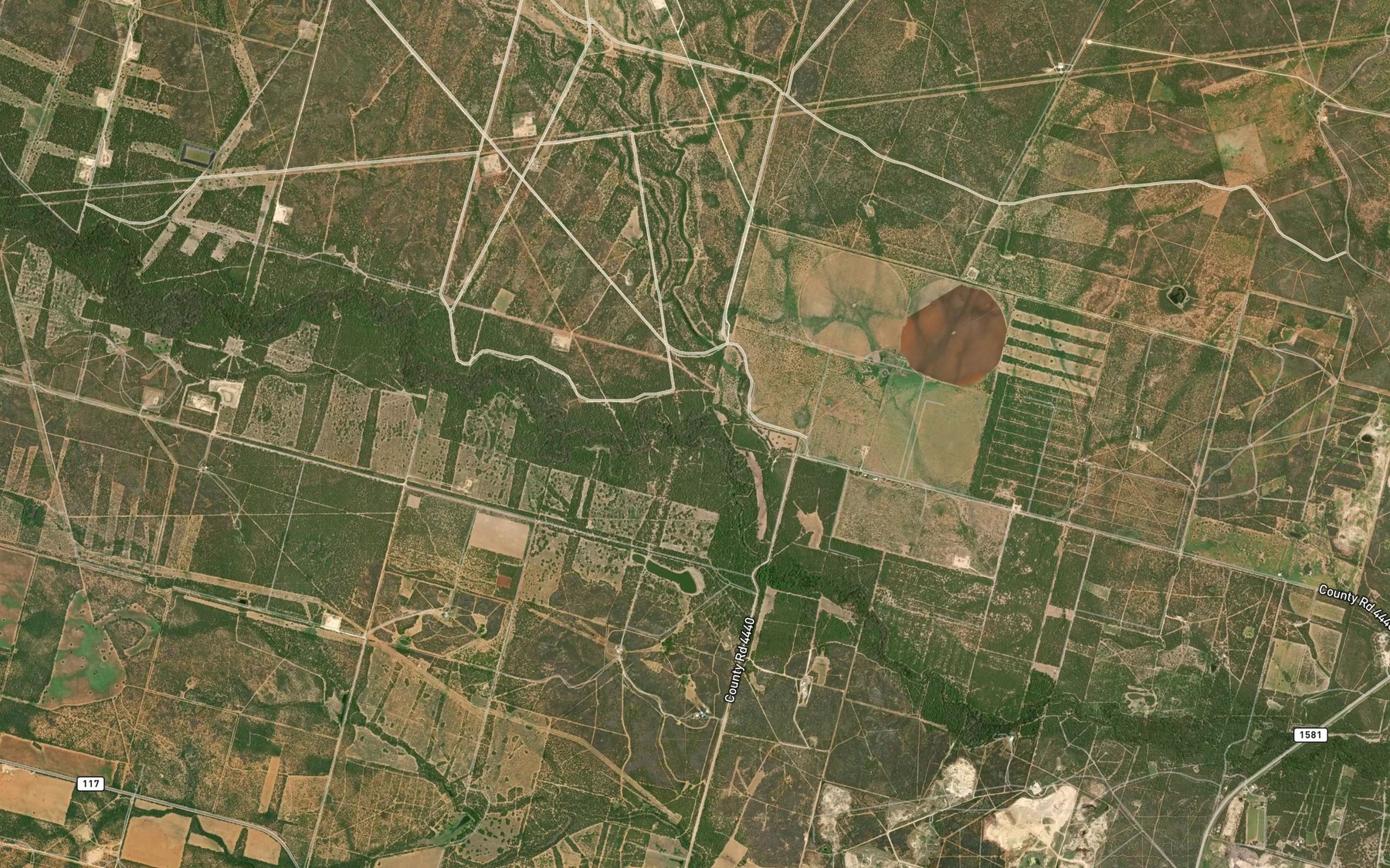 Satellite map of the Cattail Creek