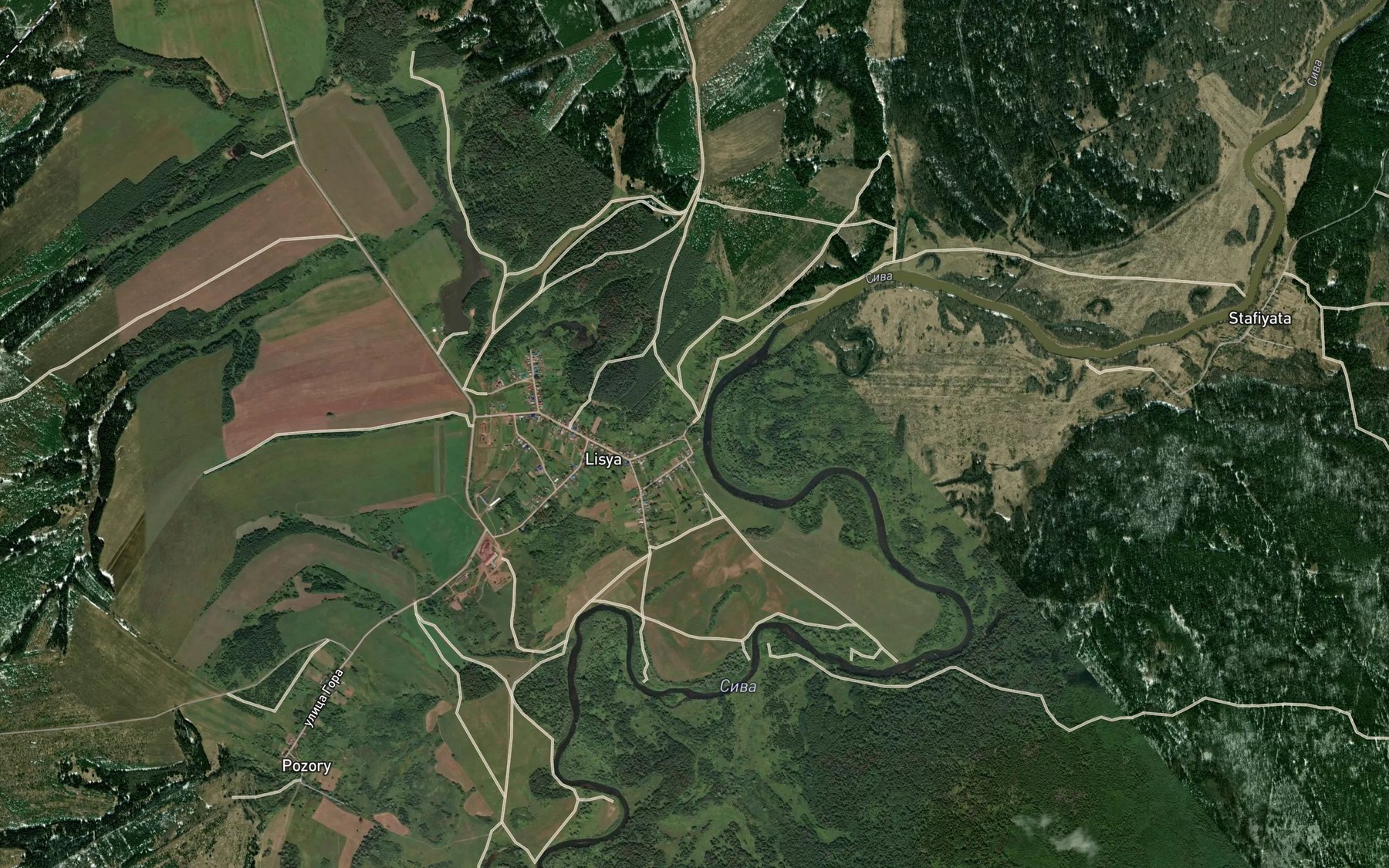 Satellite map of the Lis'ya