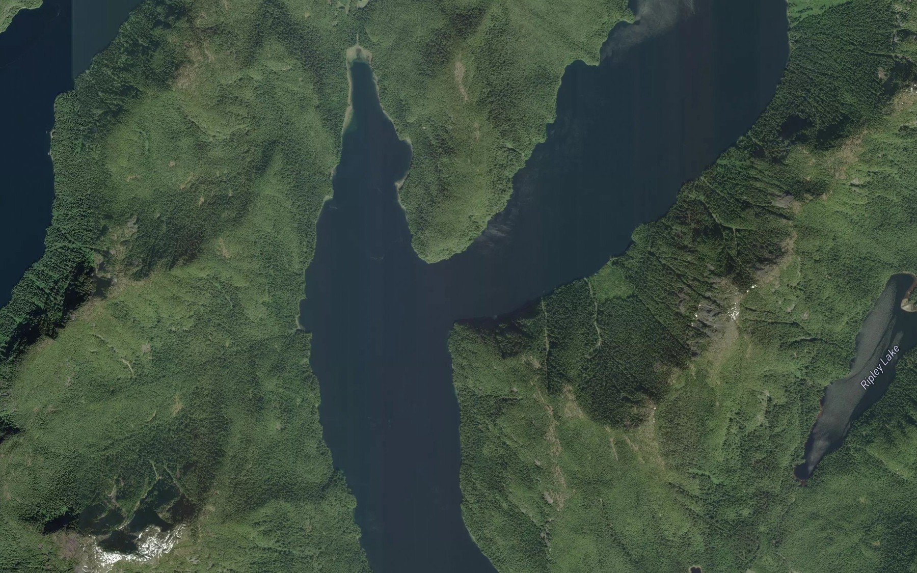 Satellite map of the Roscoe Narrows