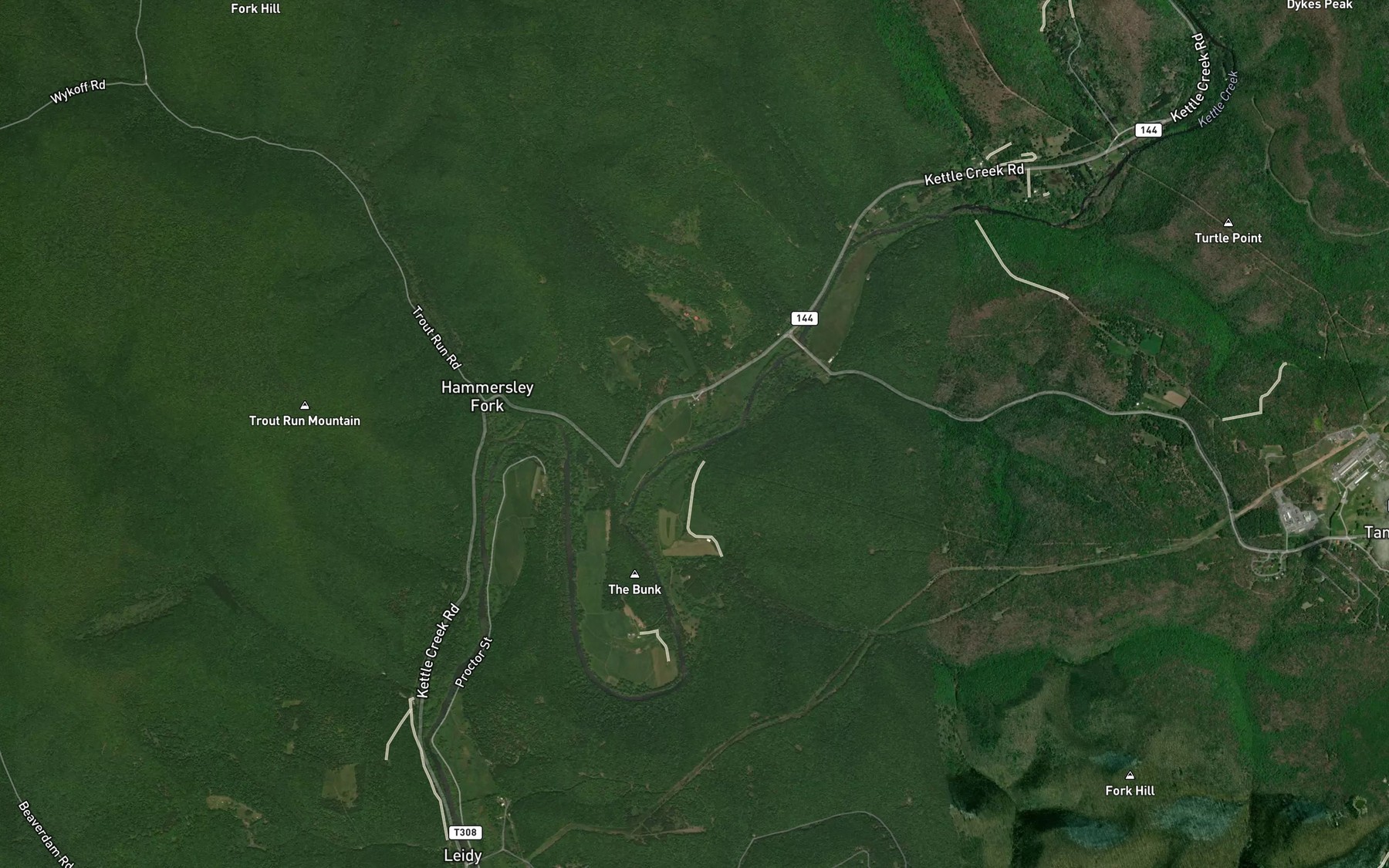 Satellite map of the Page Run