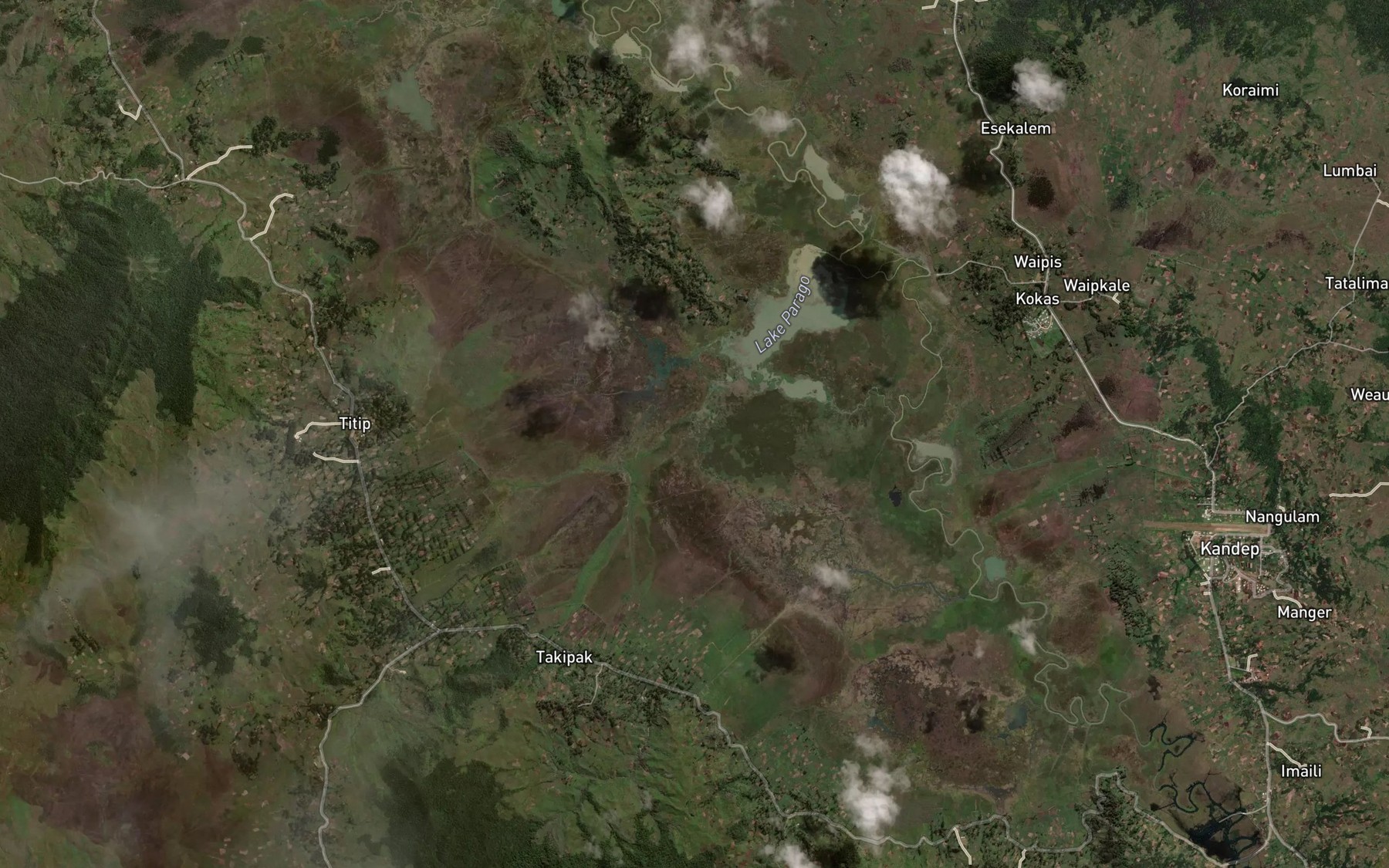 Satellite map of the Lake Parago