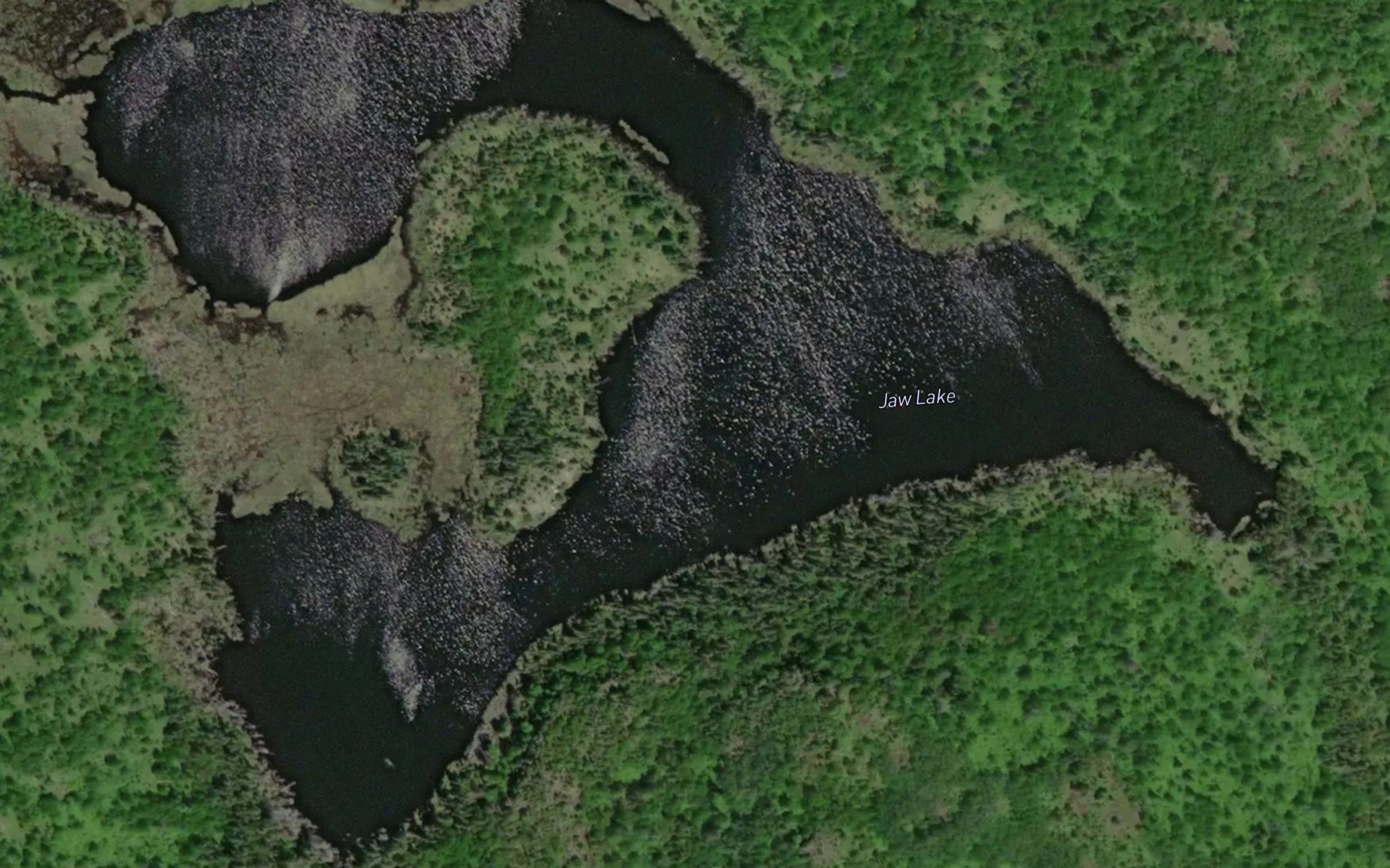 Satellite map of the Jaw Lake