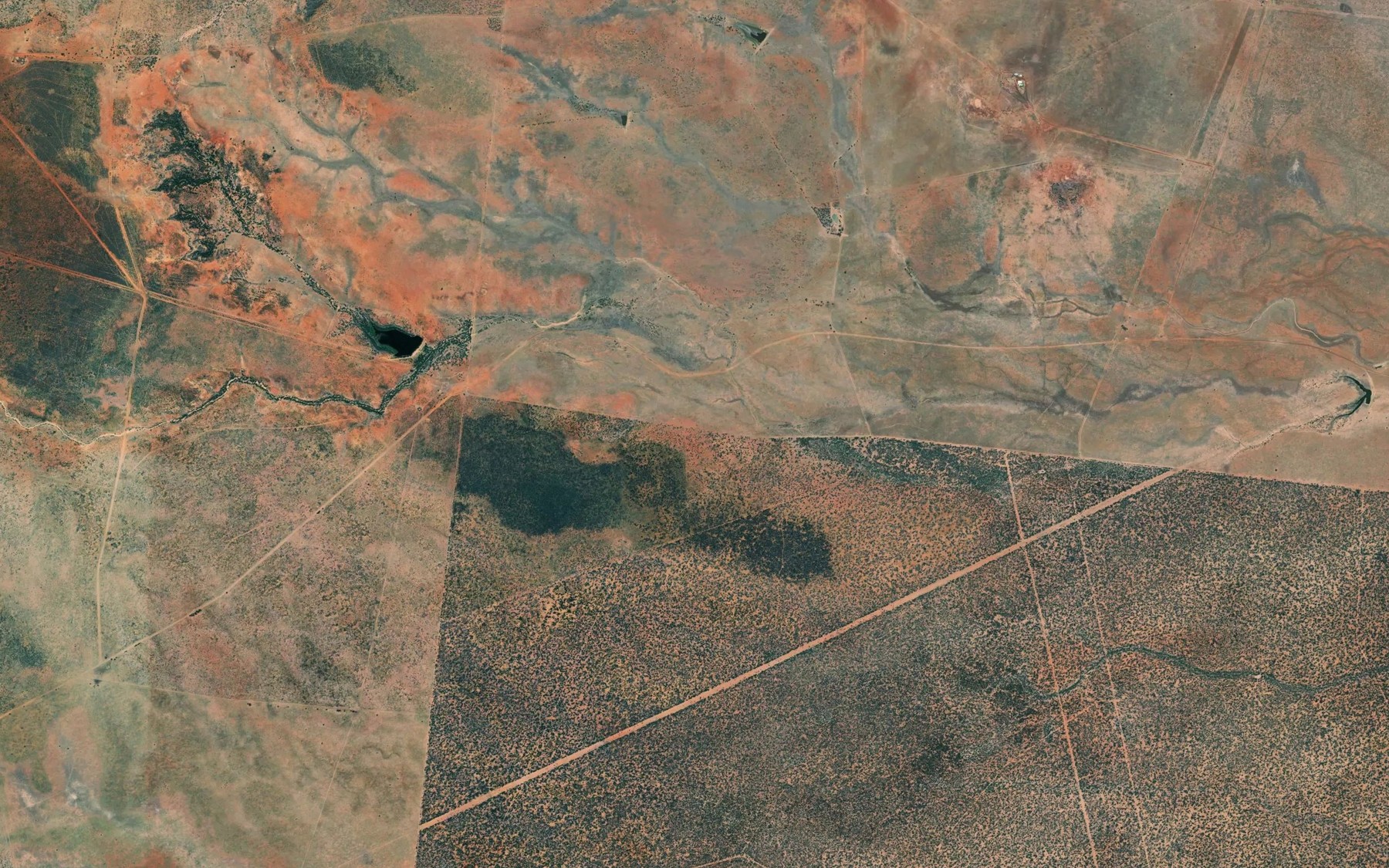 Satellite map of the Pebbly Creek