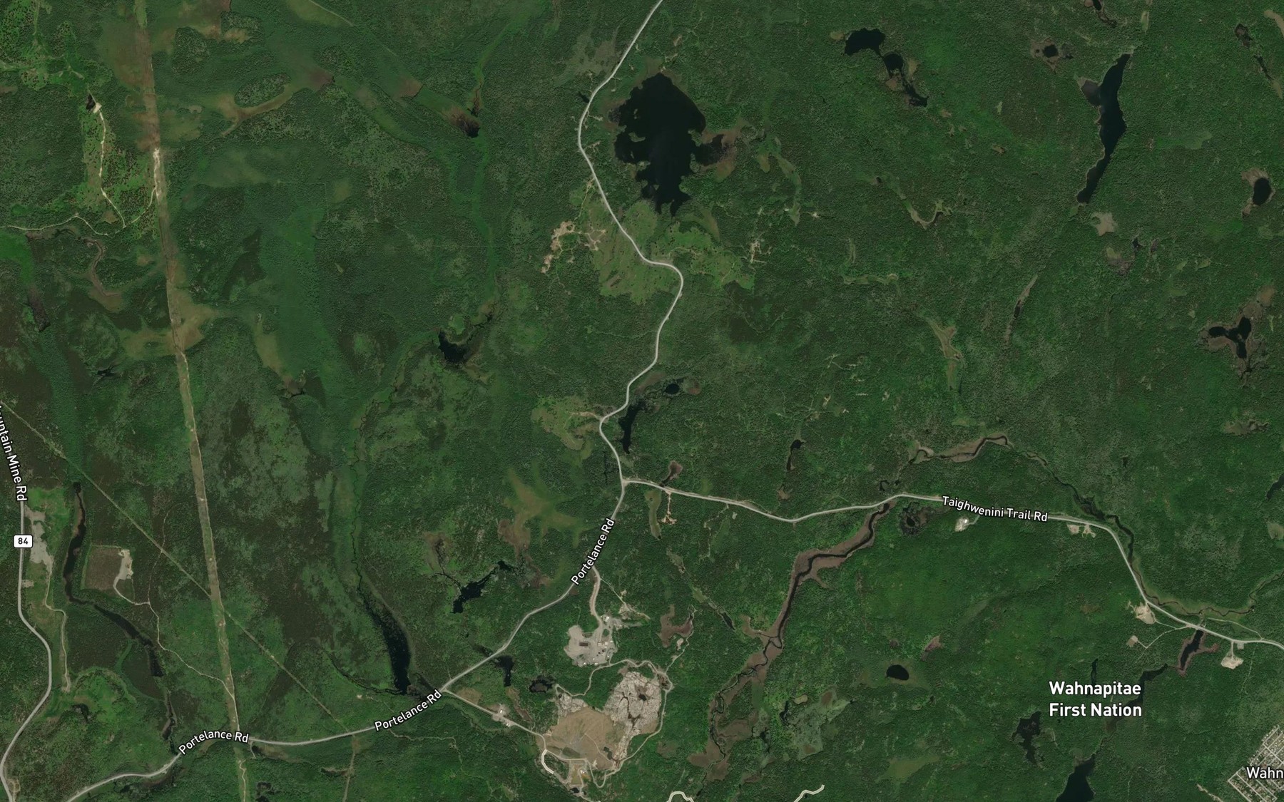 Satellite map of the Post Lake