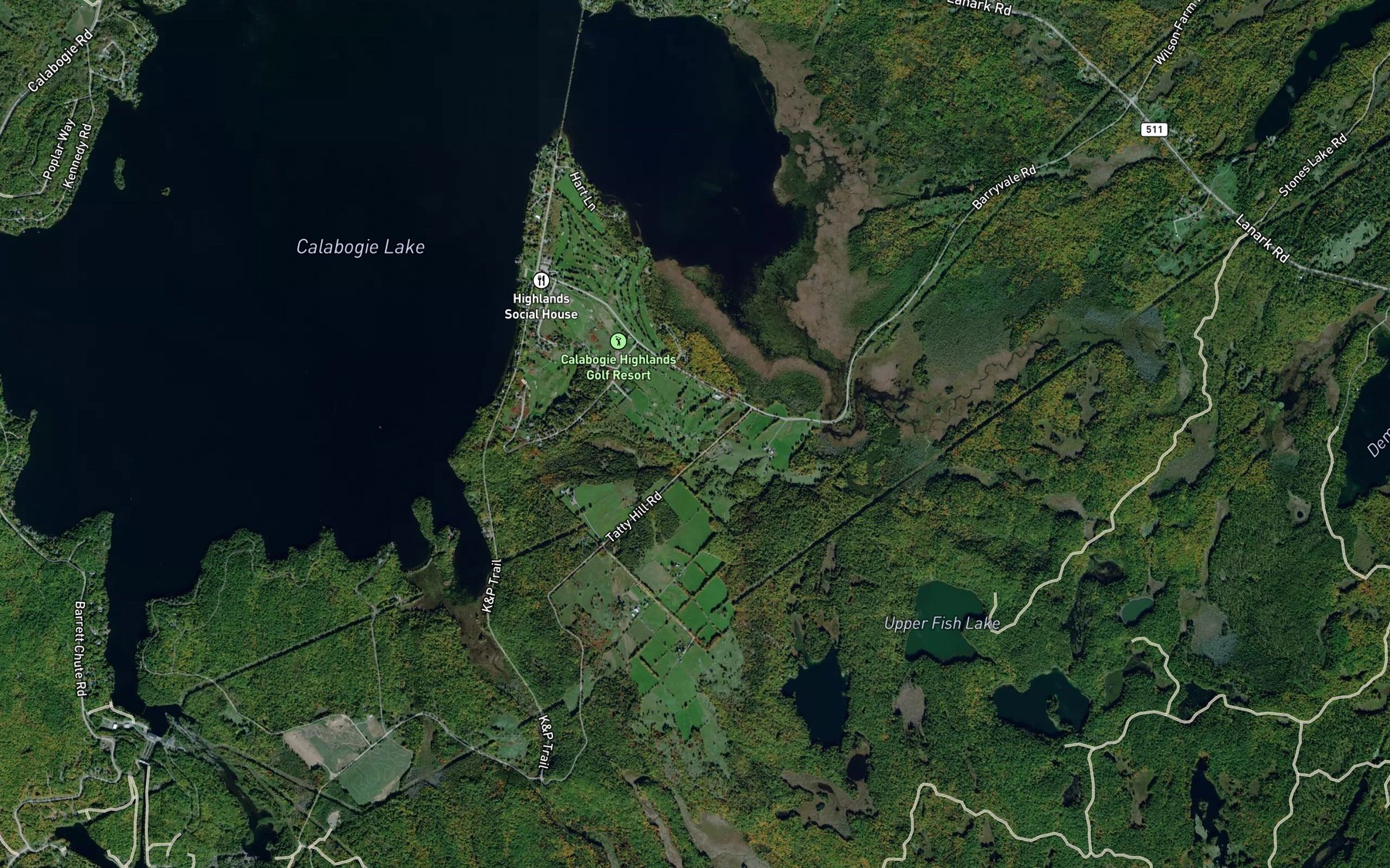 Satellite map of the Stoughtons Creek