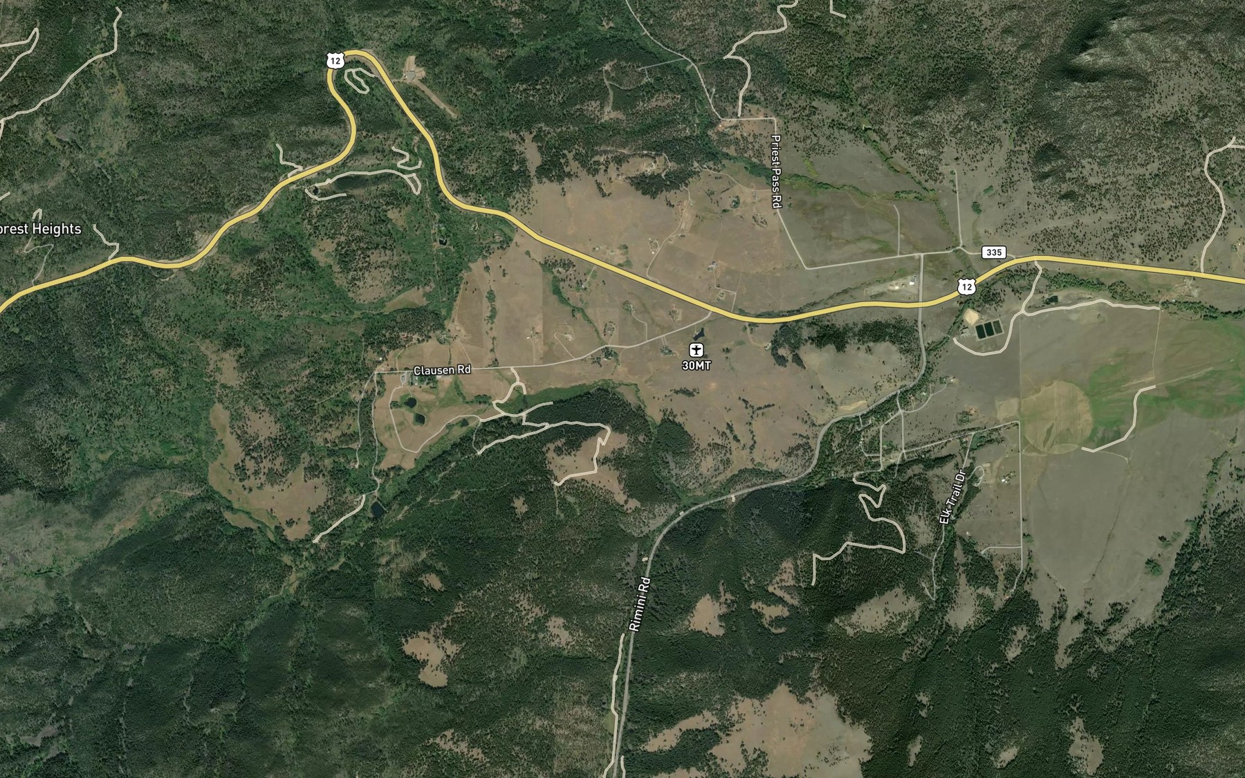 Satellite map of the Spring Creek