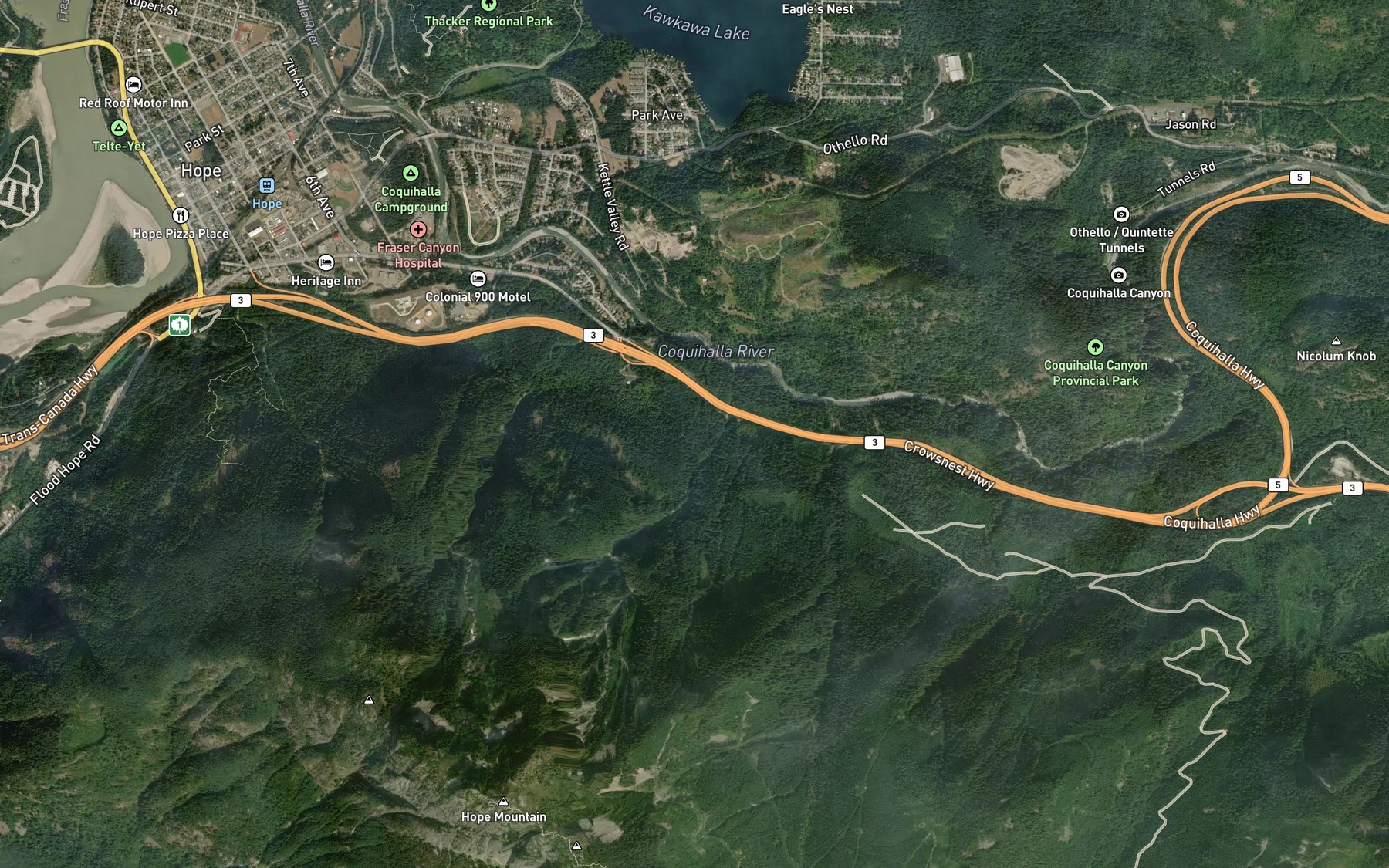 Satellite map of the Two Mile Creek